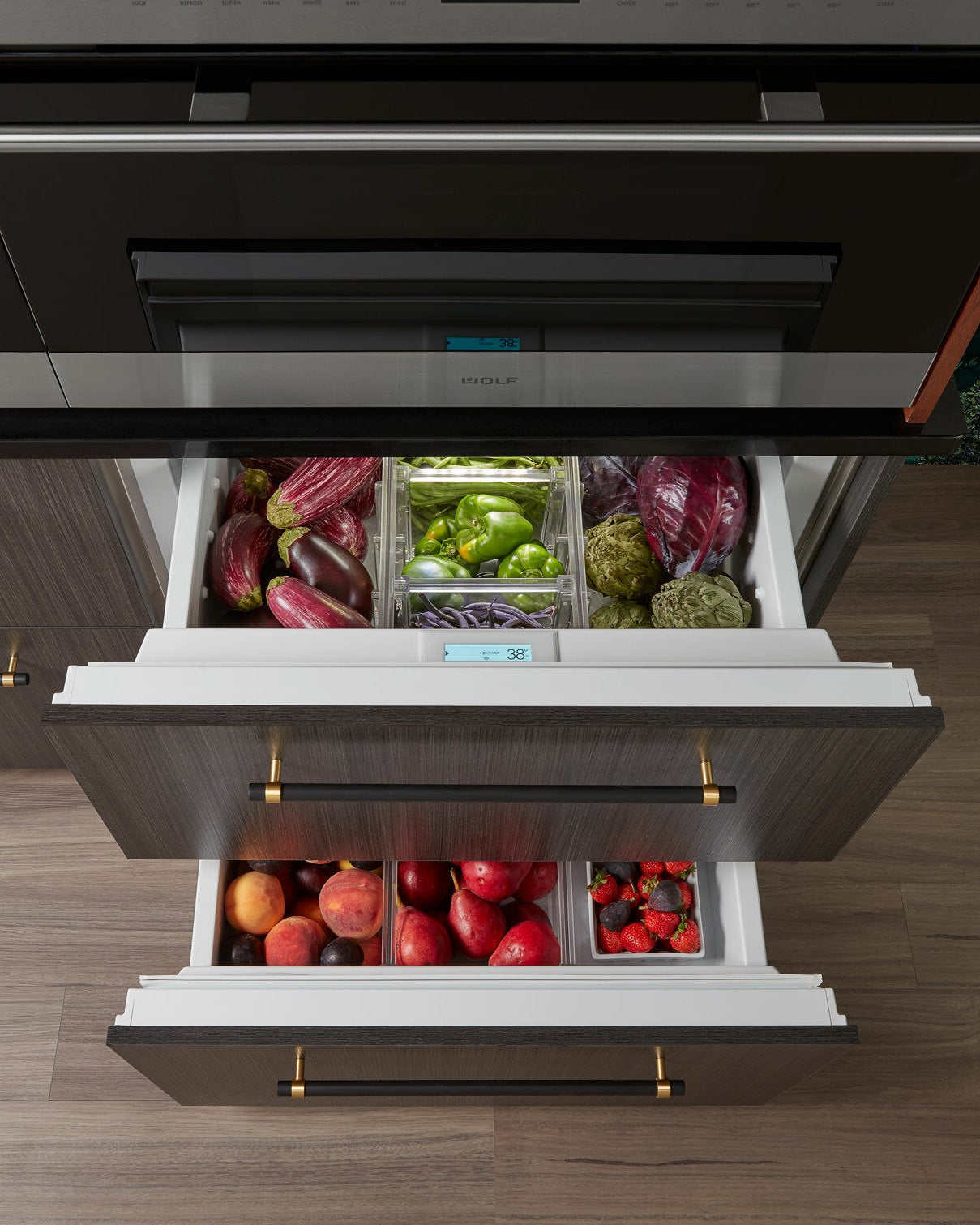 762mm integrated refrigerator drawers with professional handles