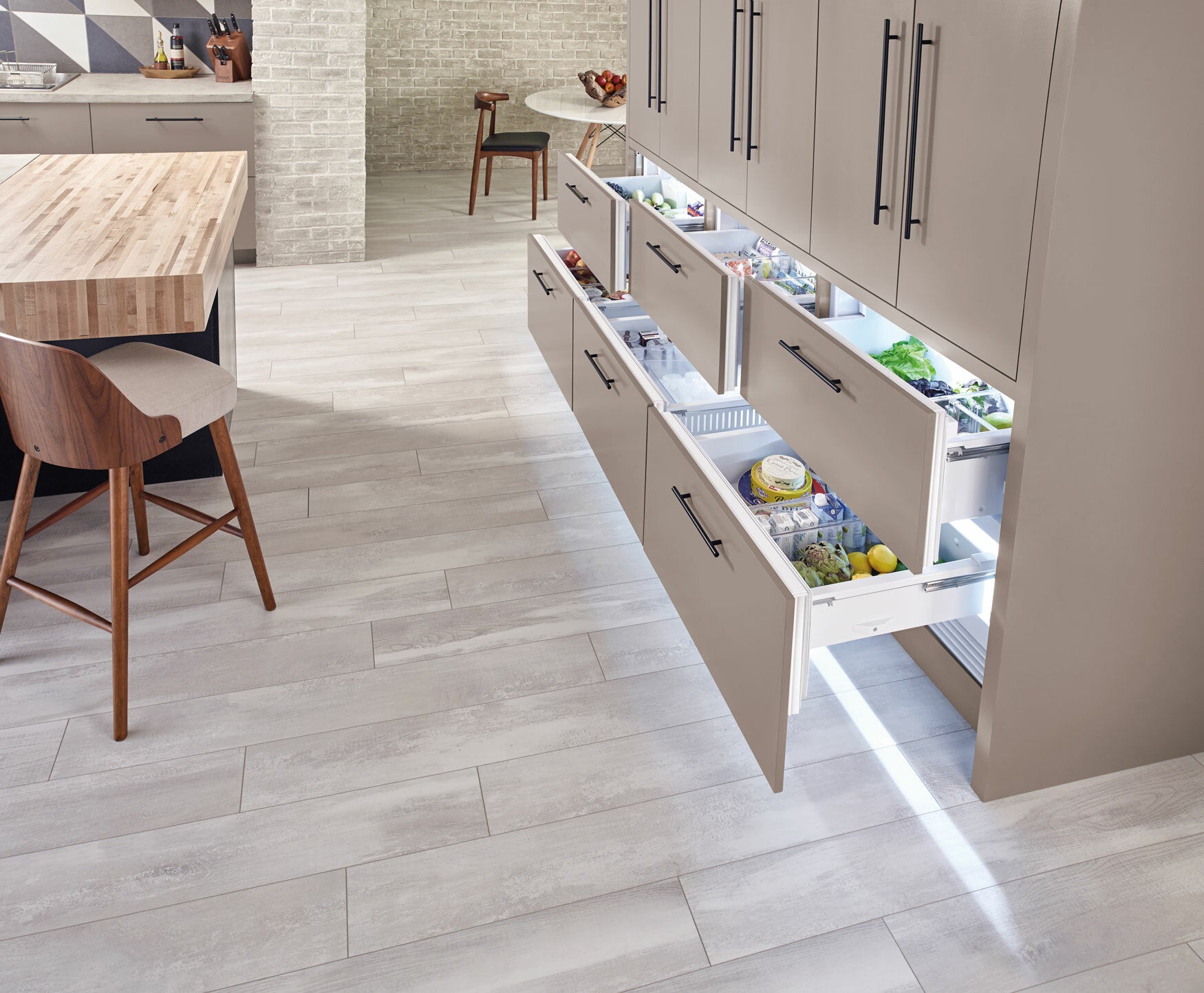 762mm integrated refrigerator drawers with professional handles