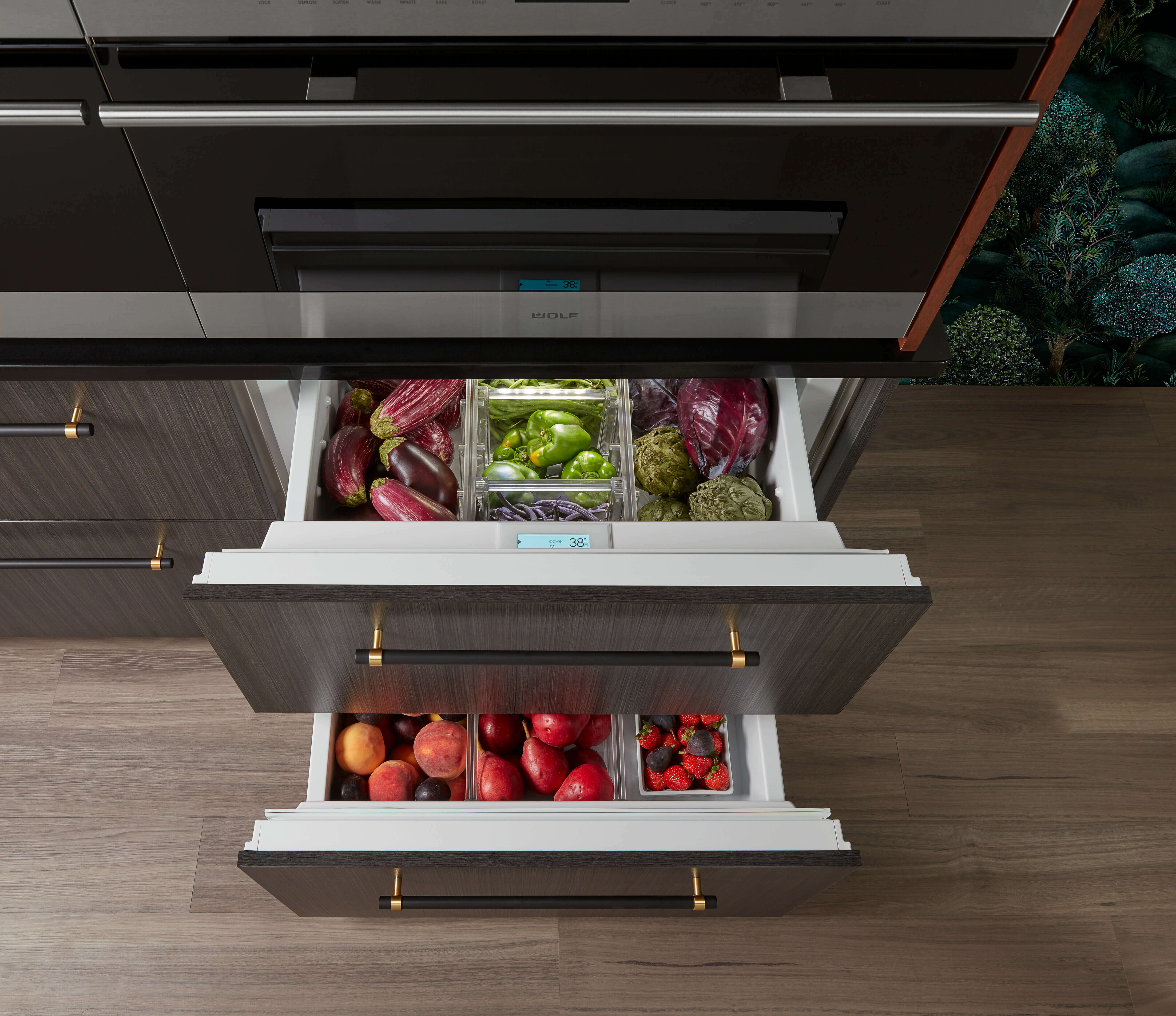 762mm integrated refrigerator drawers with professional handles