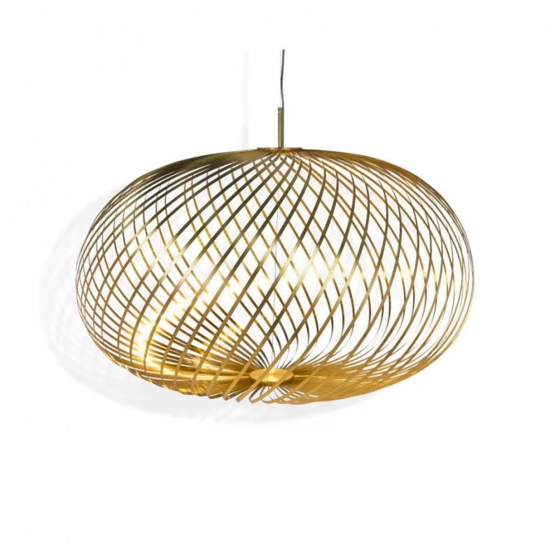 Spring Pendant Ceiling Lamp | Brass