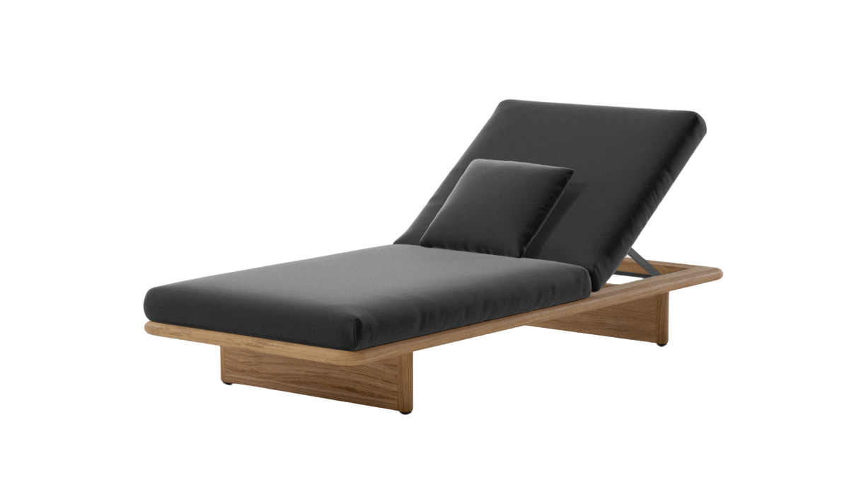 Mesh Outdoor Lounger | 01L Charcoal Terrain Elements