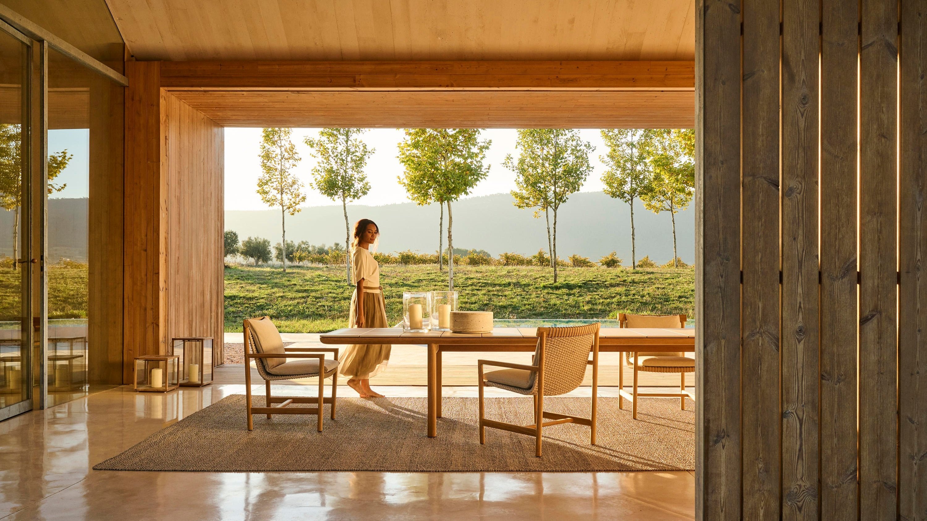 Silla de comedor con brazos para exterior Amanu