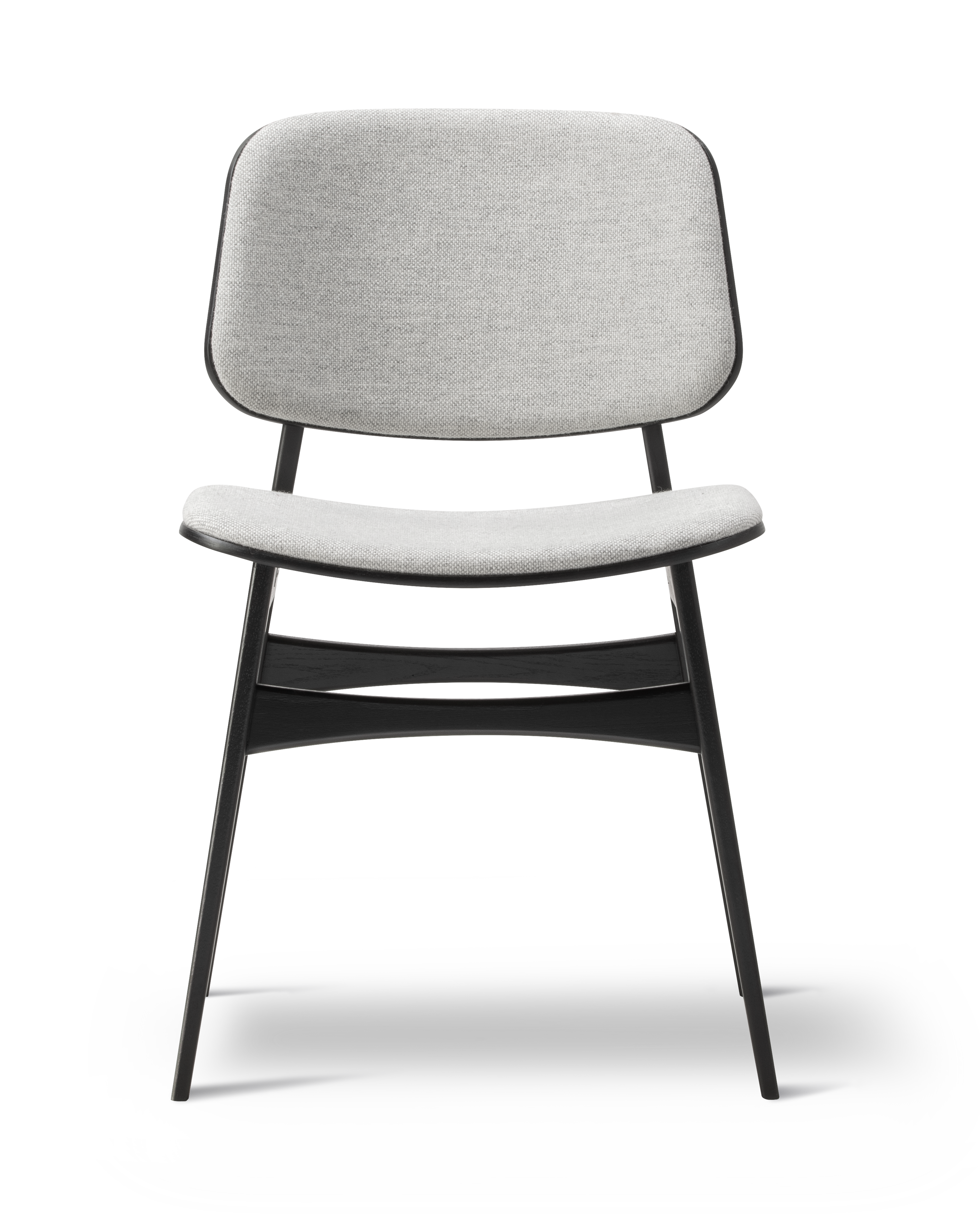 Silla Søborg Base Madera con frente tapizado