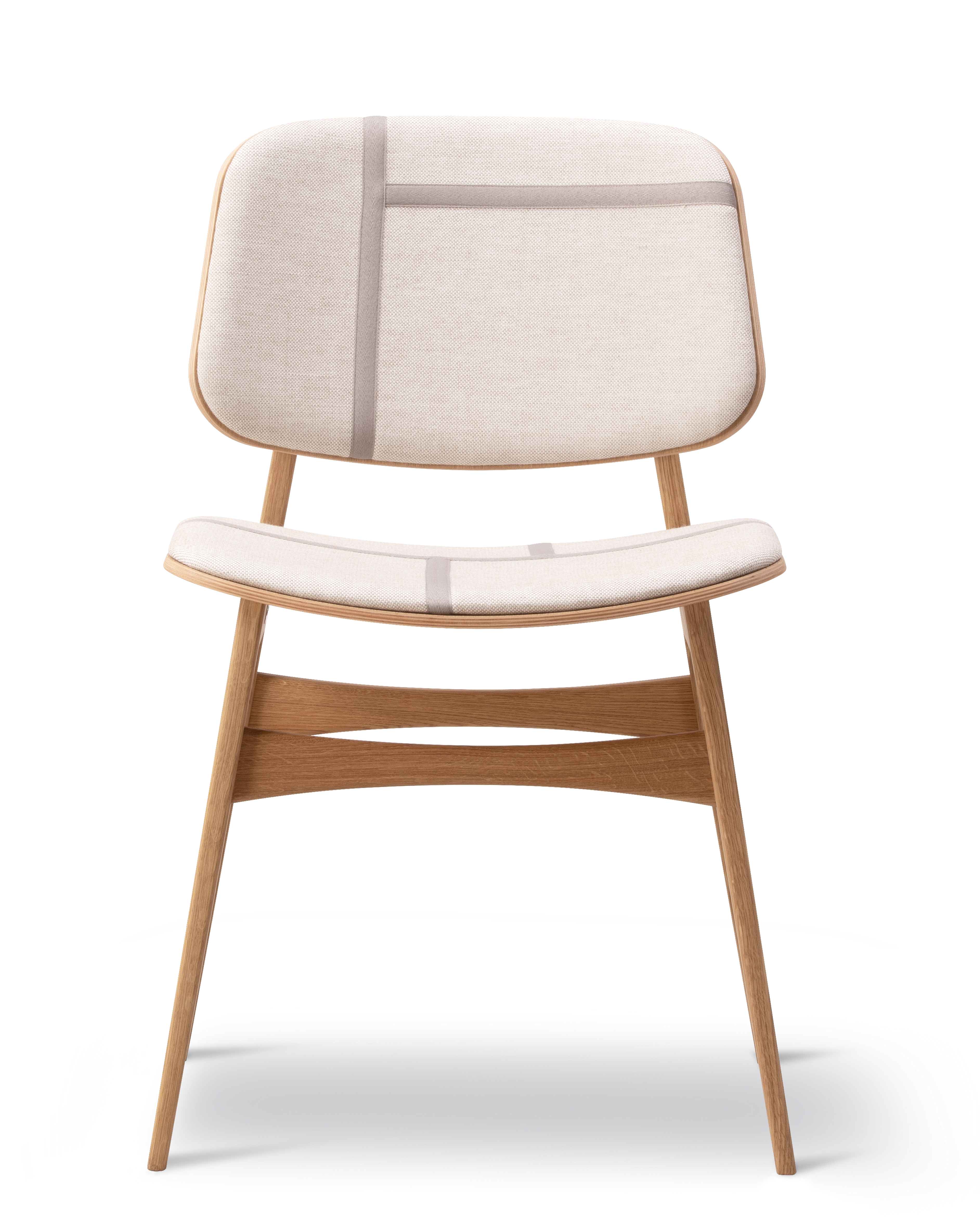 Silla Søborg Base Madera con frente tapizado