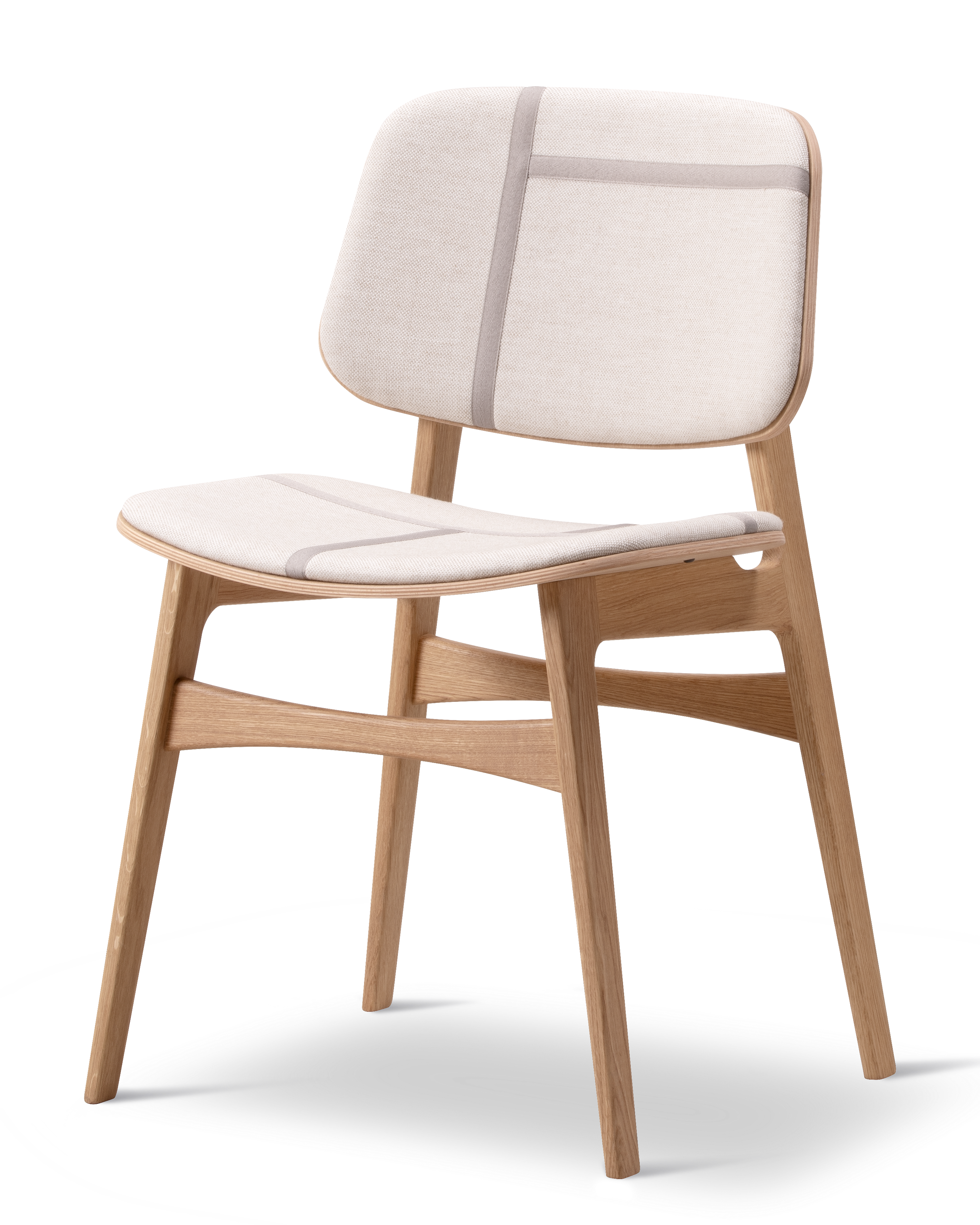 Silla Søborg Base Madera con frente tapizado