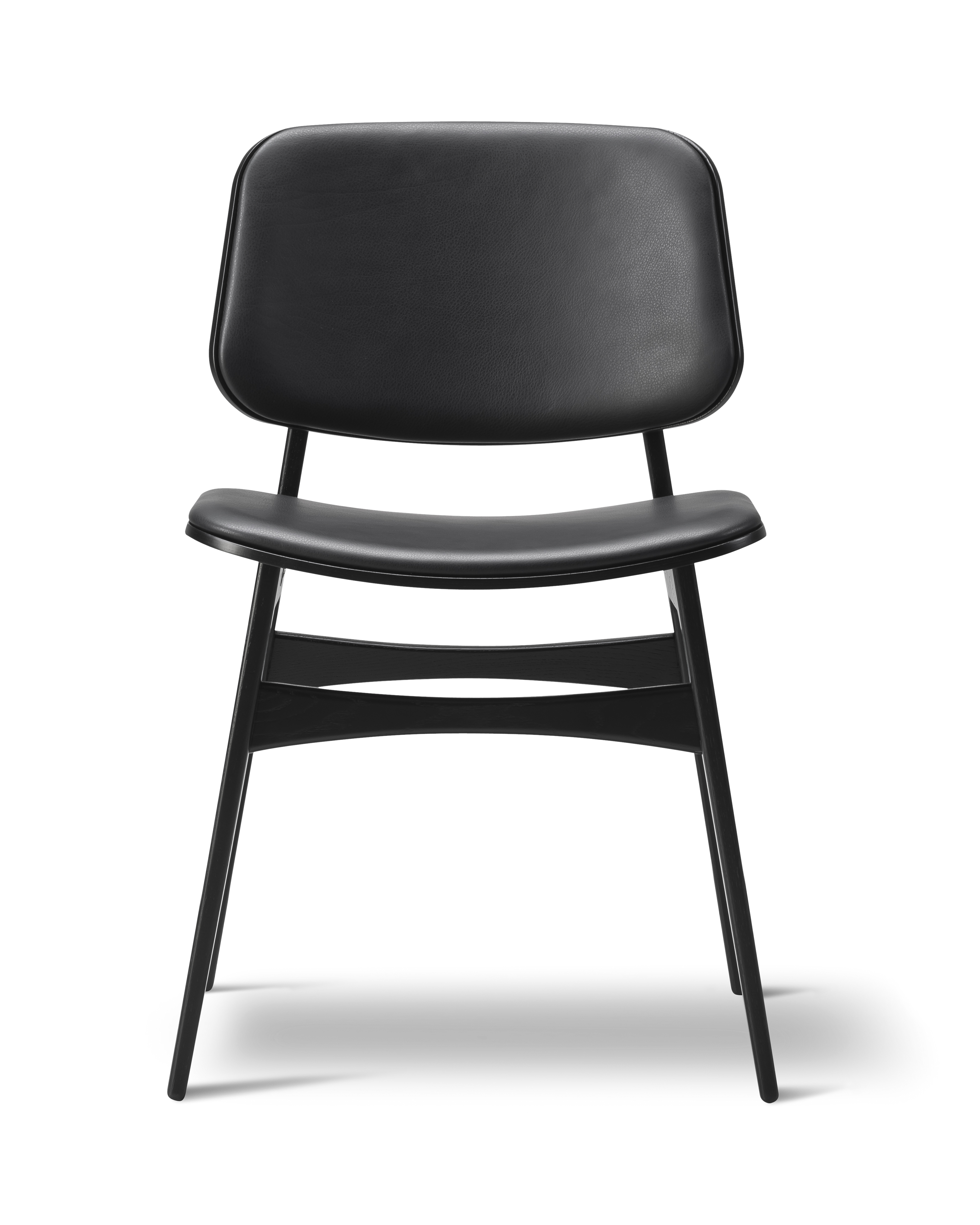 Silla Søborg Base Madera con frente tapizado