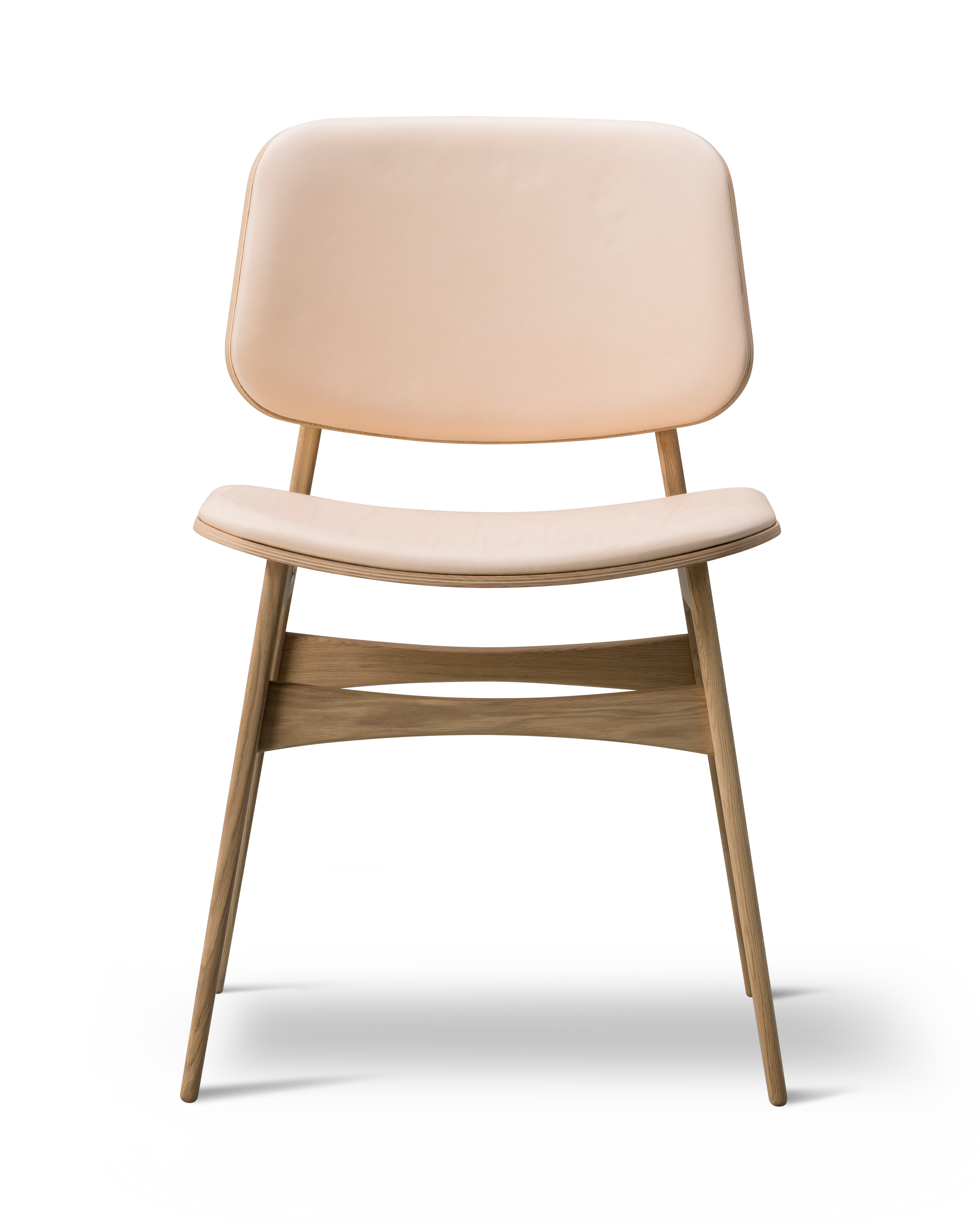 Silla Søborg Base Madera con frente tapizado