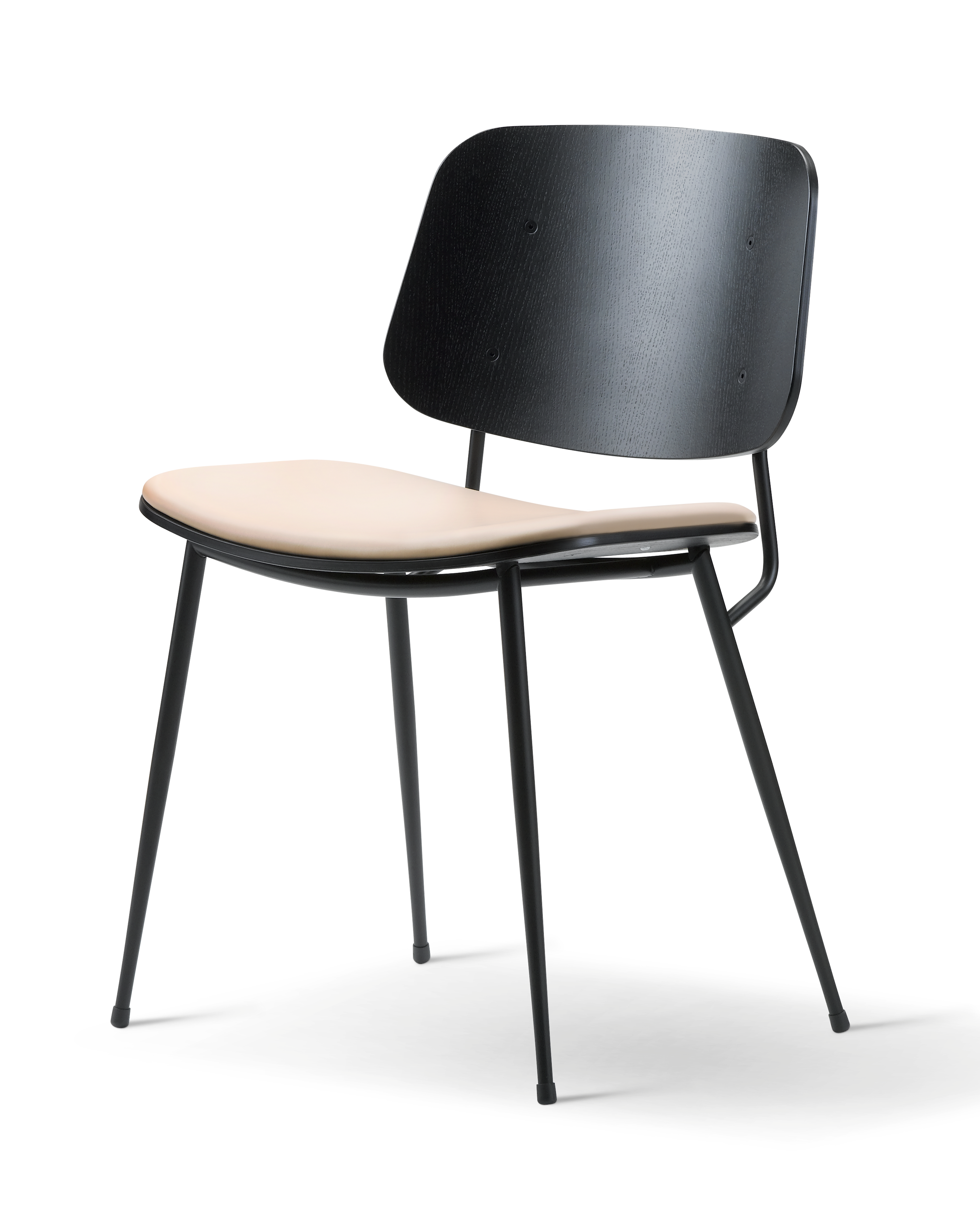 Søborg dining chair, metal base, with upholstered seat