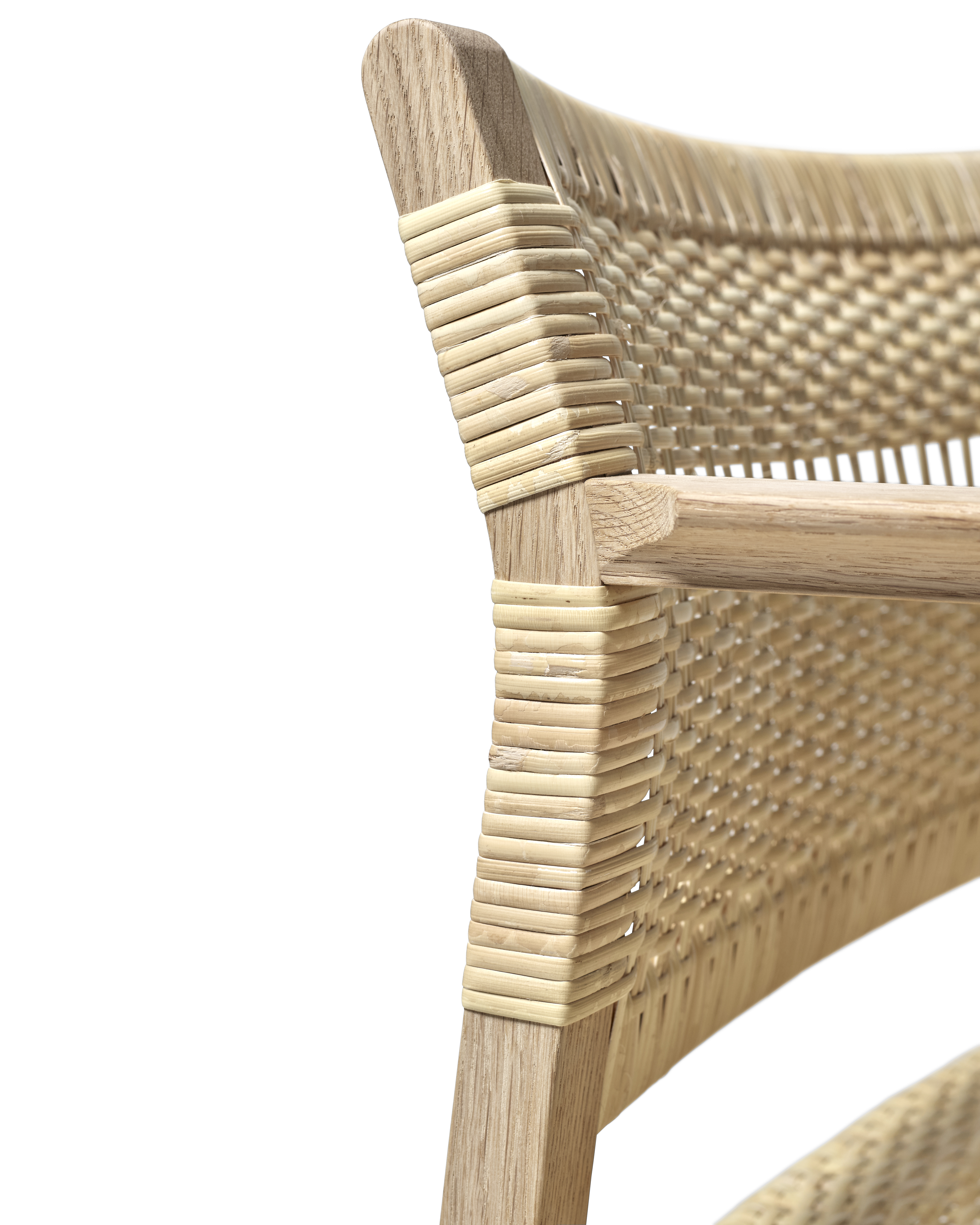 BM62 Cane Wicker Dining Chair with Armrests