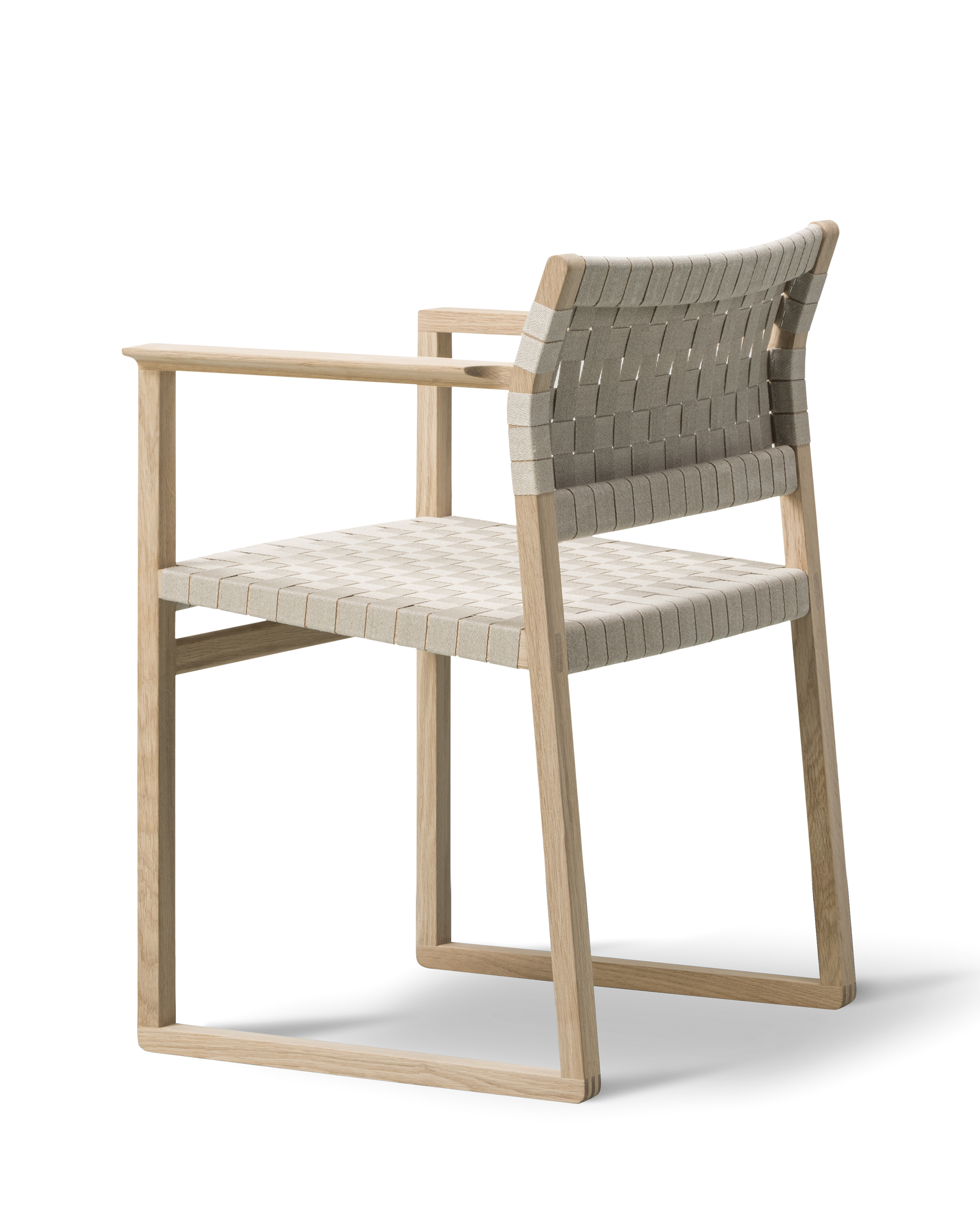 Silla de comedor con reposabrazos BM62 Linen Webbing