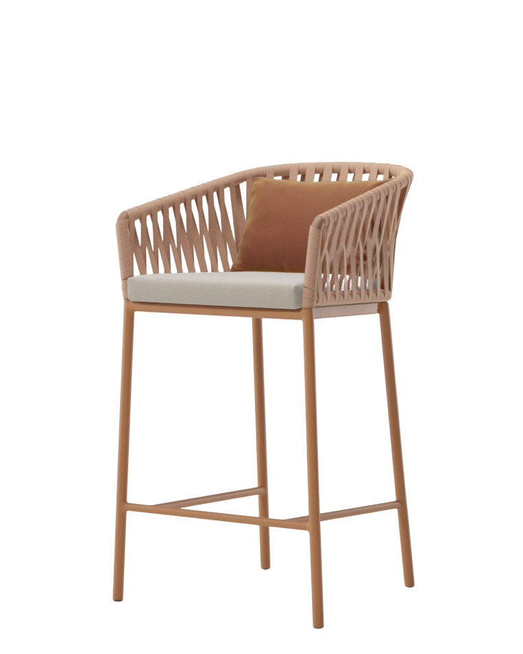 Bitta Bela Rope Low Bar Stool | 13C Legs | Rope Z18