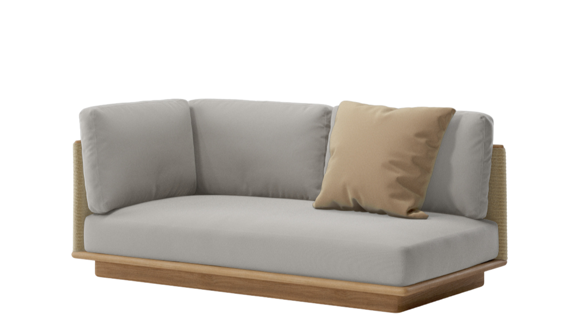 Left Corner Connection Module | Teak Leg | Rope 455