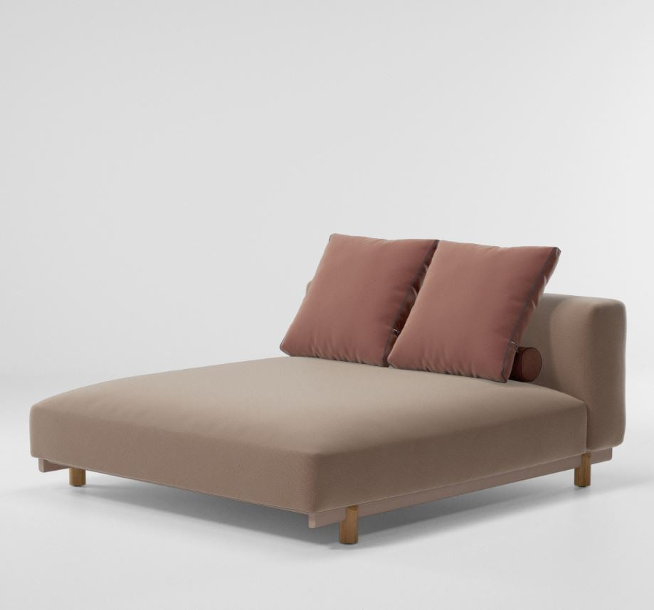 Molo Double Chaise Lounge Outdoor Sofa | Teak Base N00 | Aluminum Frame 07C