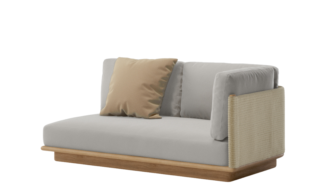 Módulo de conexión esquina derecha Giro | Pie de teca | Soga 455