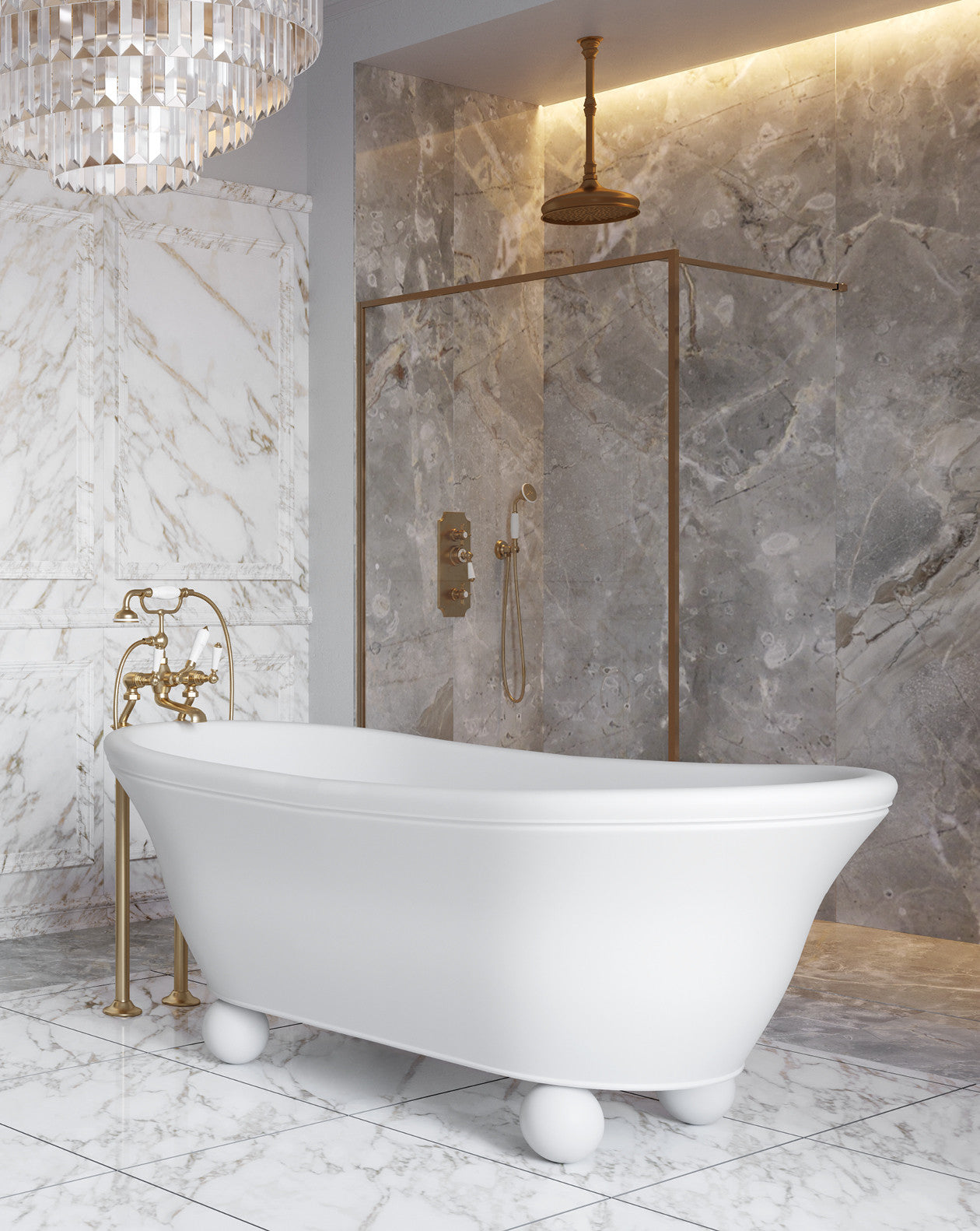 Bañera exenta Aurora Bijoux White