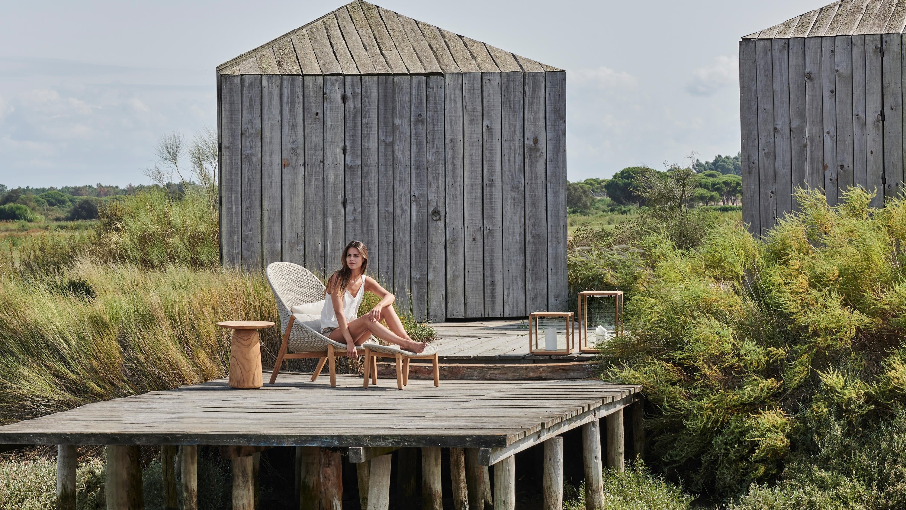 Sillón de exterior Elio con respaldo alto