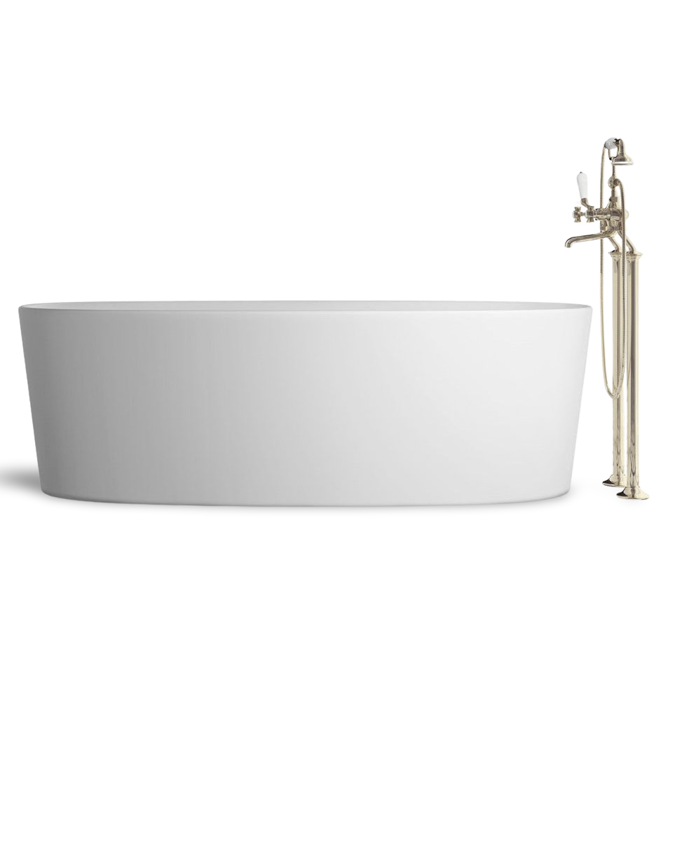 Dove White Tec Plus freestanding bathtub without plinth