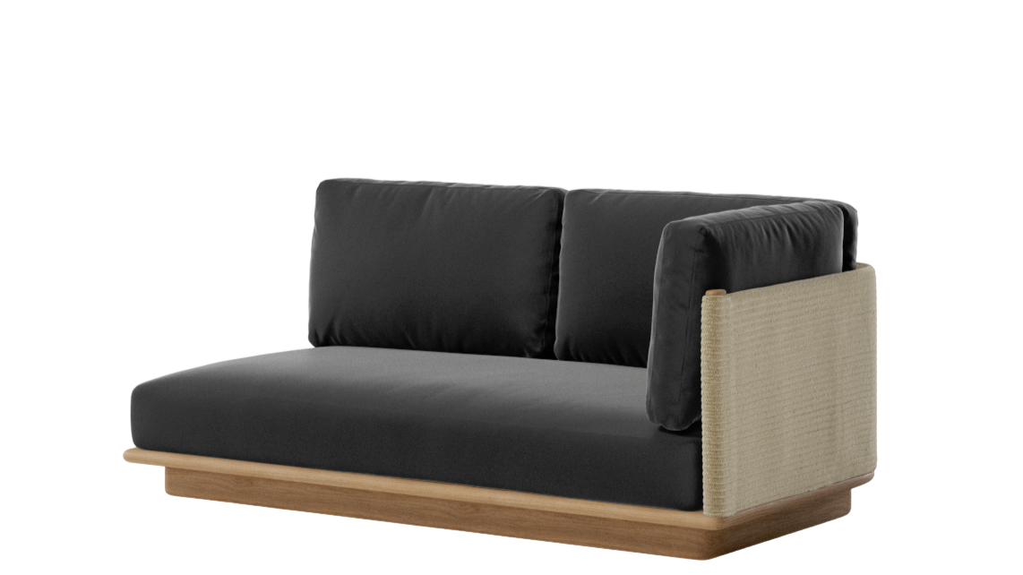 Módulo de conexión esquina derecha Giro | Pie de teca | Soga 455