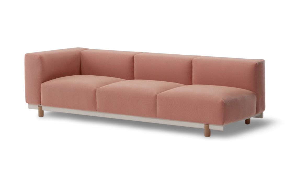 Living Molo 3-Seater Left Corner Outdoor Sofa | 04C Aluminum Frame | L01 Teak Legs