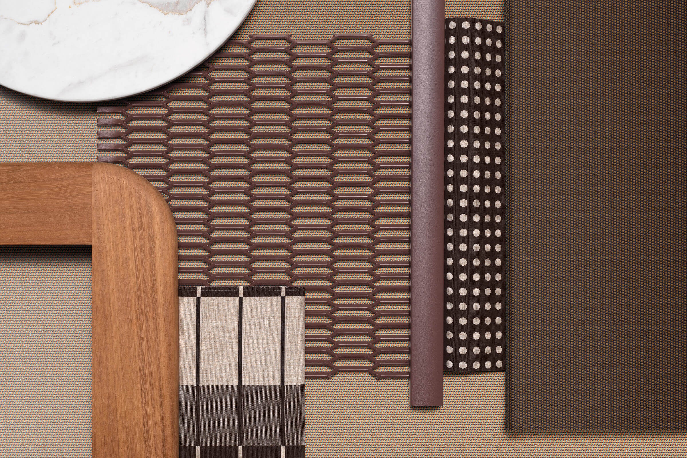 Mesh Dining Table Ø135 | Marble Top