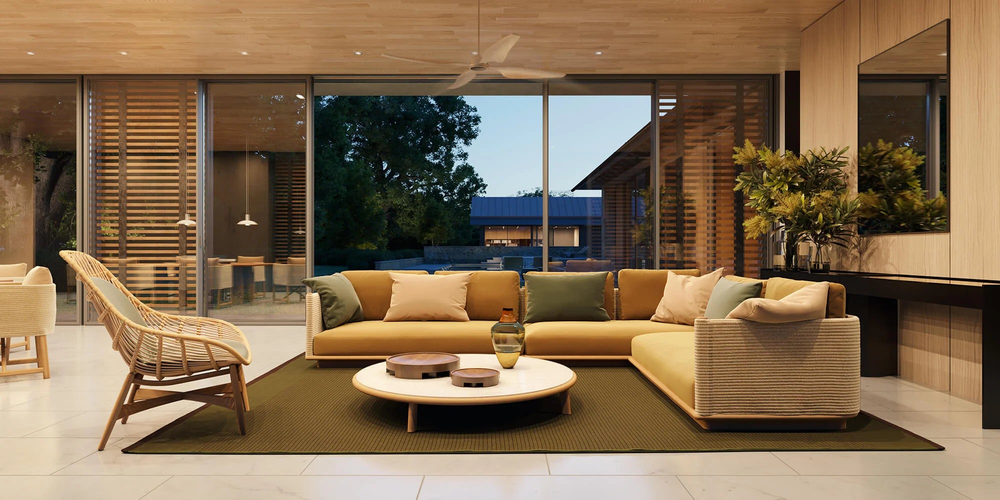 Left Corner Connection Module | Teak Leg | Rope 455