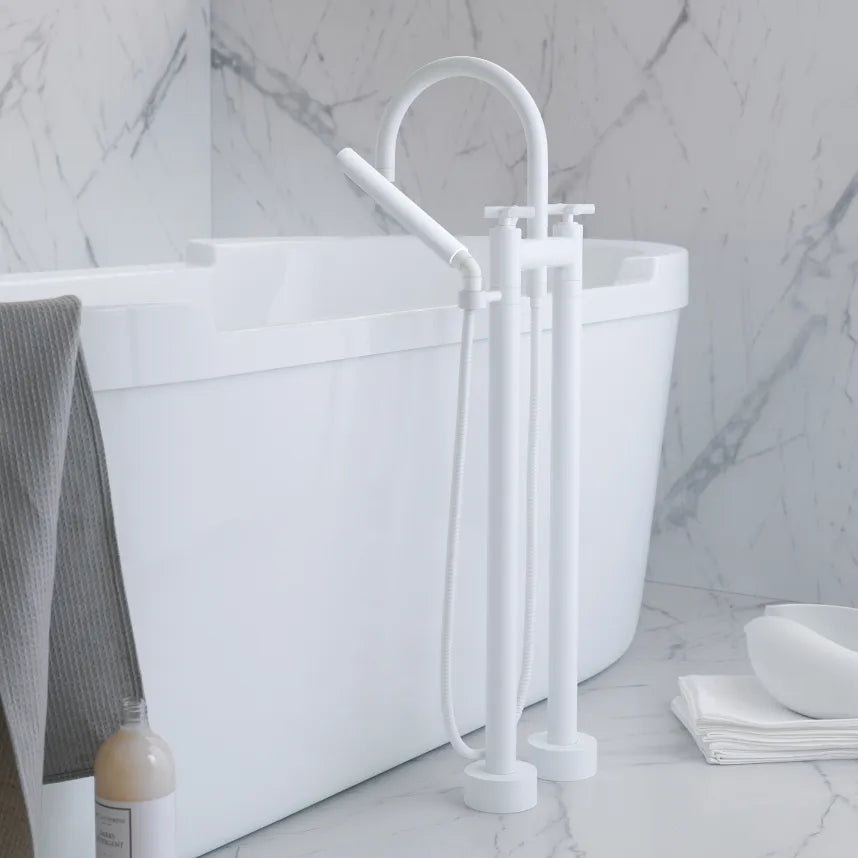 TARA two-hole freestanding bath mixer with hand shower set