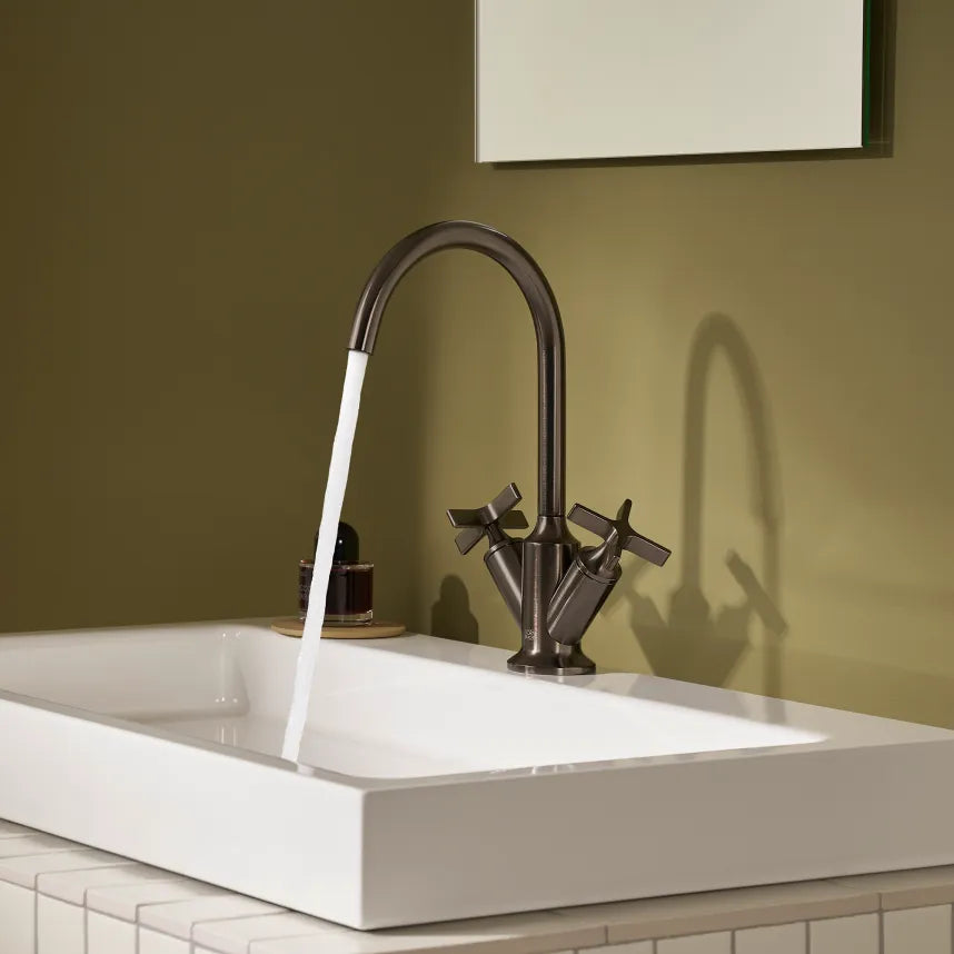 Grifo de lavabo con bimando y válvula automática VAIA