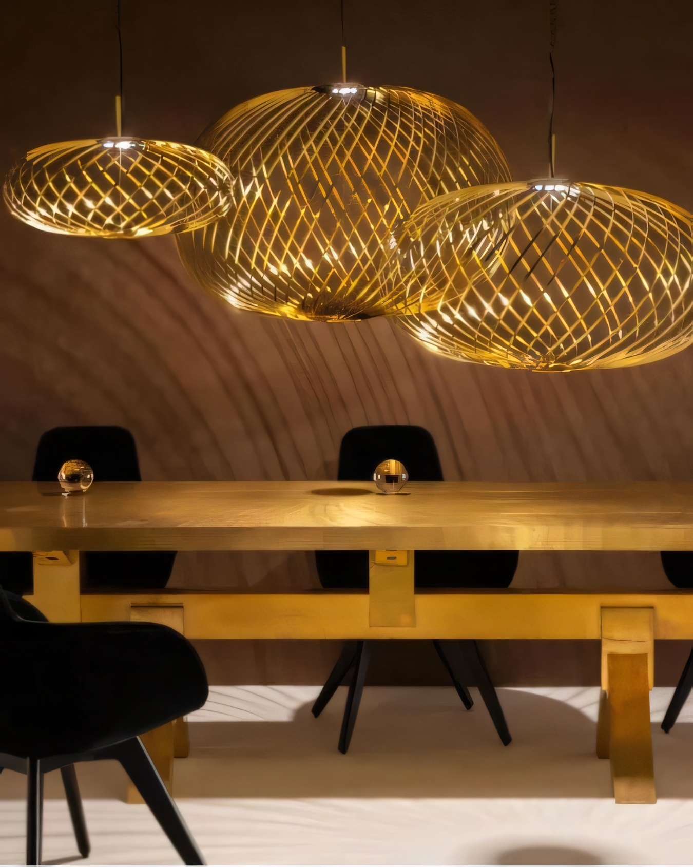 Spring Pendant Ceiling Lamp | Brass