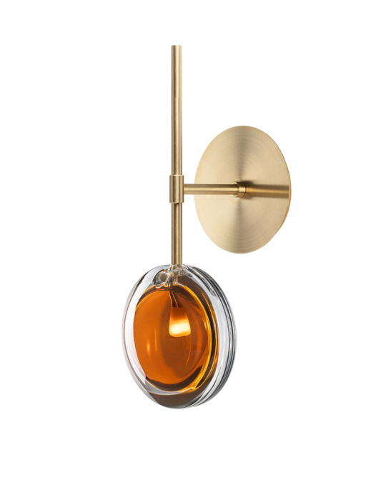 Aplique de pared Lens | Herraje oro cepillado