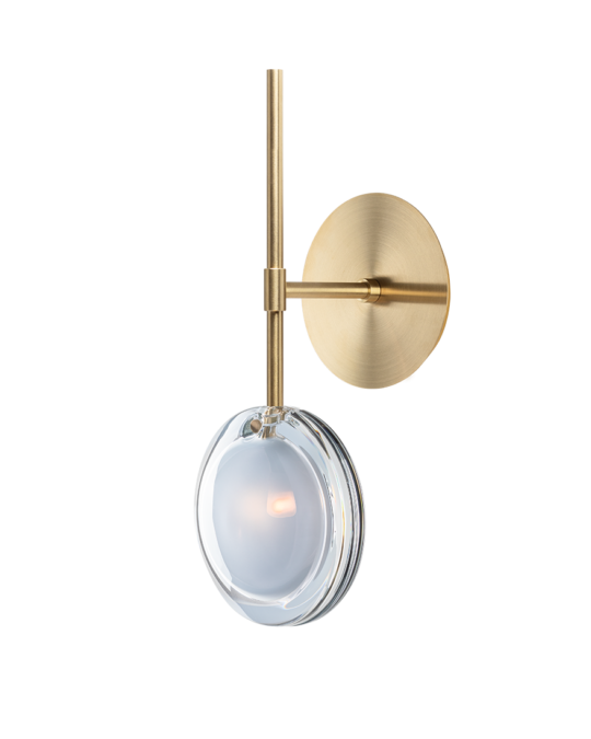 Aplique de pared Lens | Herraje oro cepillado