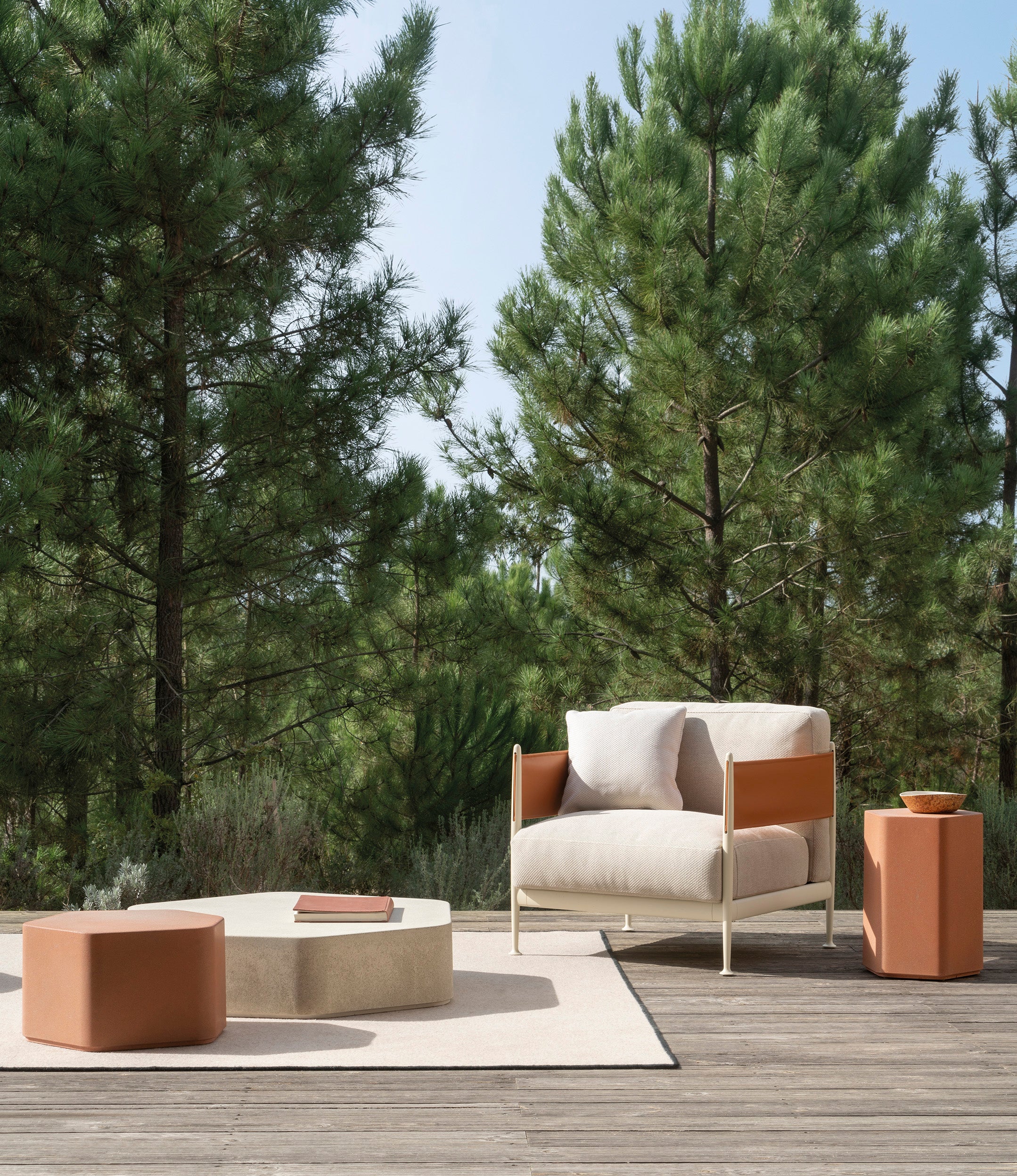 Sillón de exterior Obi con banda Premium