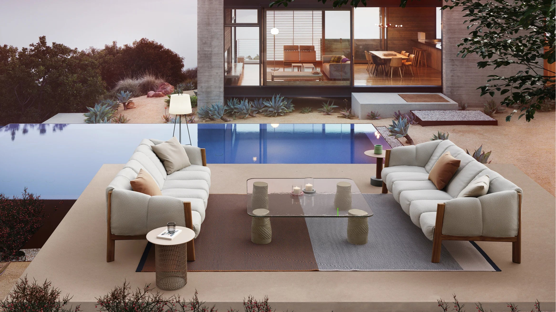 Plumon 3-seater sofa | Teak base T01 | Seat 07L