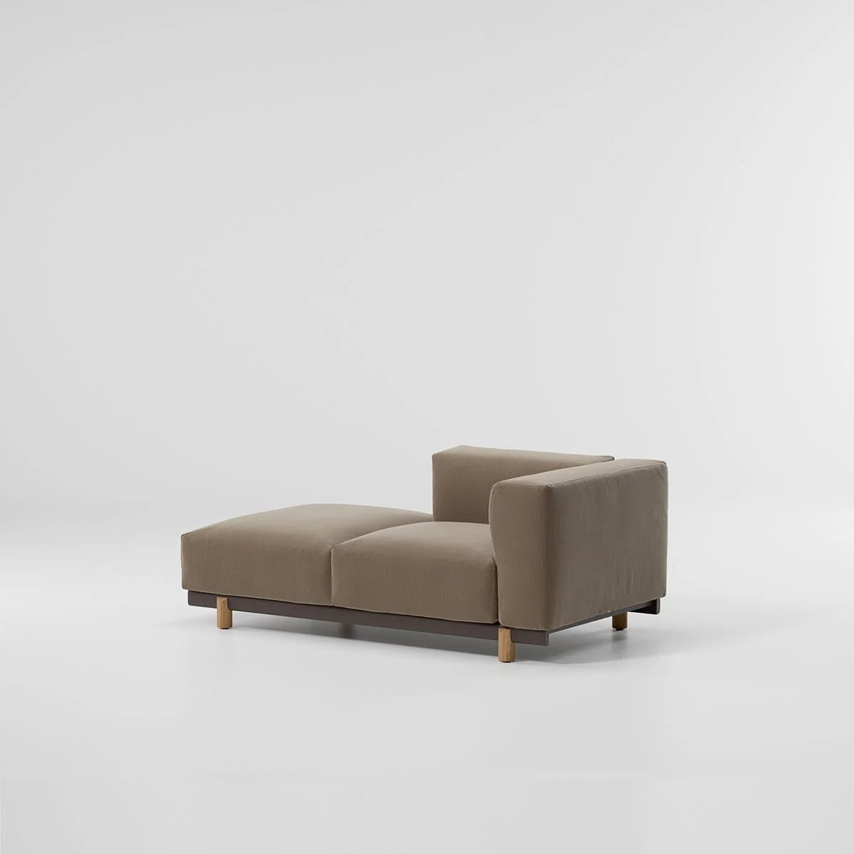 Sofá de esquina derecha de 2 plazas abierto Molo | Pie de teca | Estructura 01C