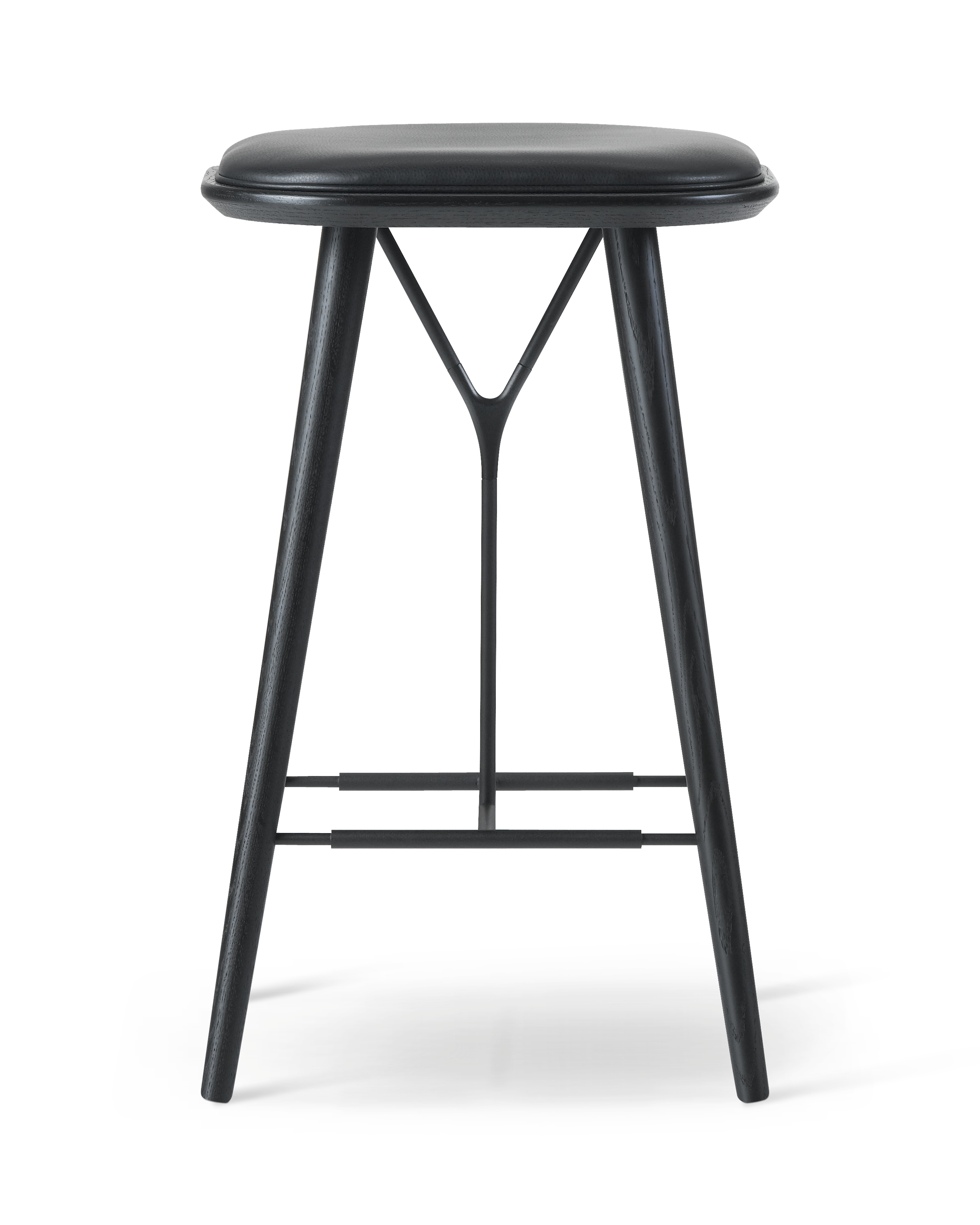 Spine stool with wooden base