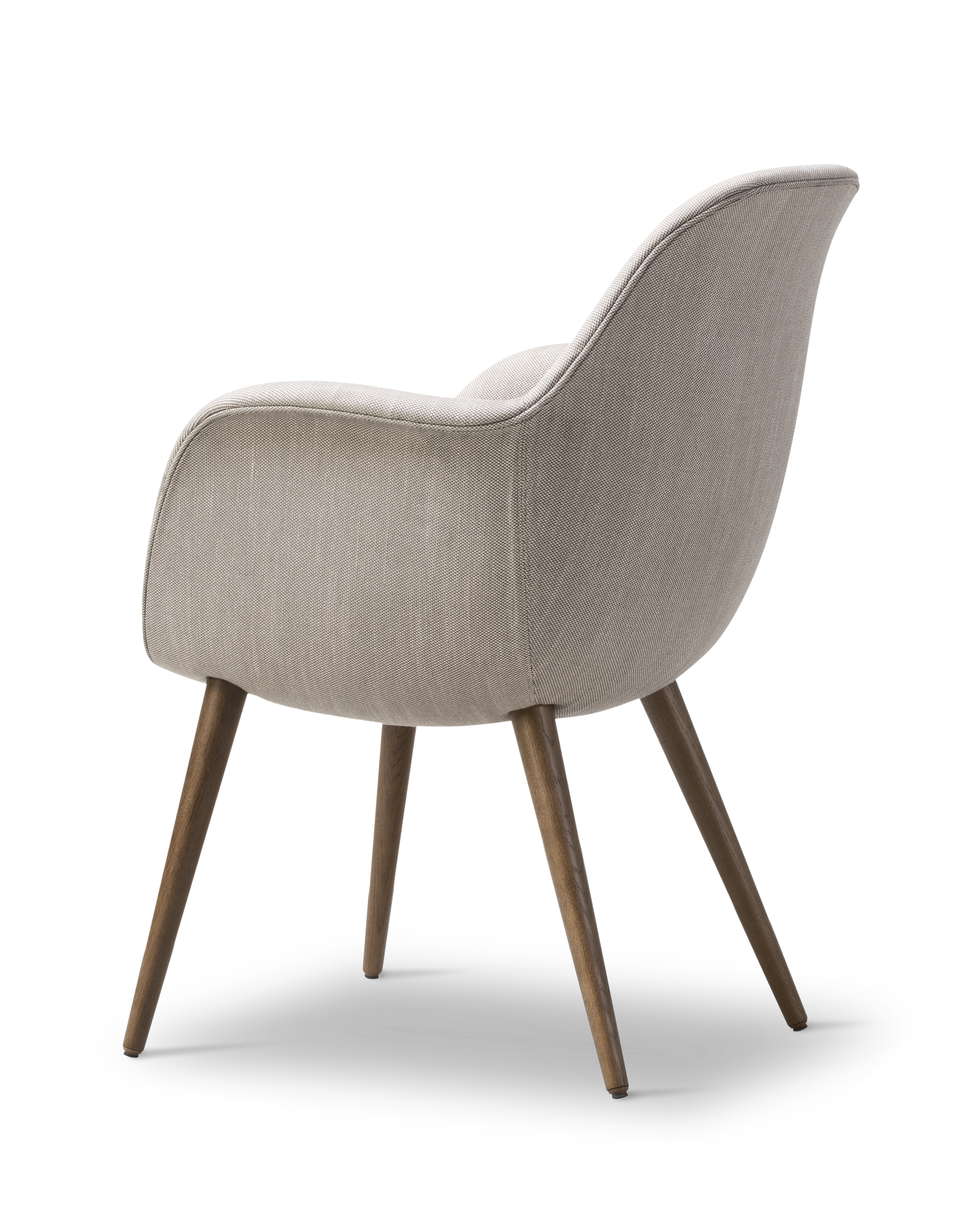 Swoon armchair with wooden base and arms