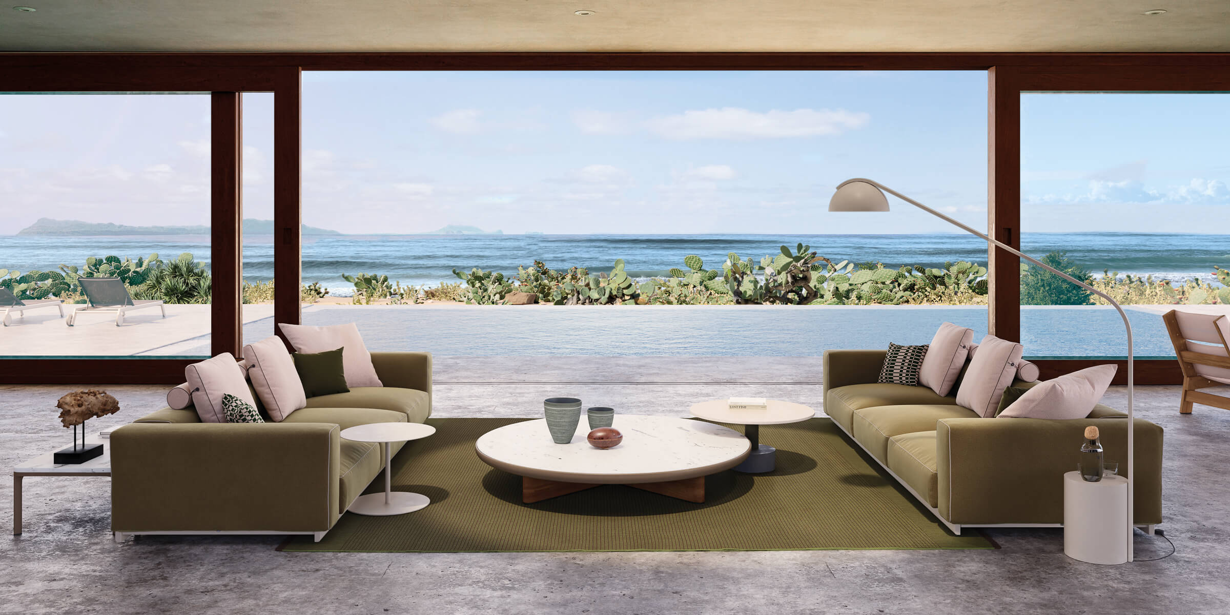 Molo XL 3-seater sofa | Low leg L03 | Aluminum frame 04C