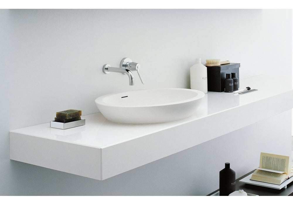 Spoon semi-recessed washbasin