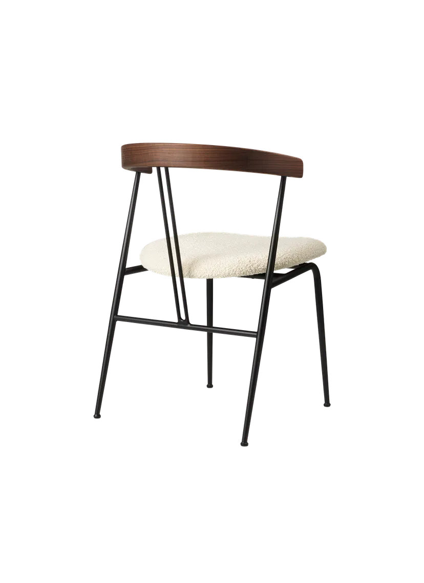 Violin dining chair with wooden backrest 