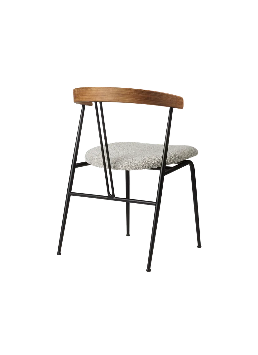 Violin dining chair with wooden backrest 