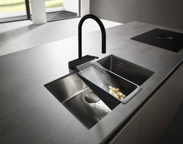 Single-lever kitchen mixer 170, pull-out spray, 3 jets without sBox Aquno Select M81