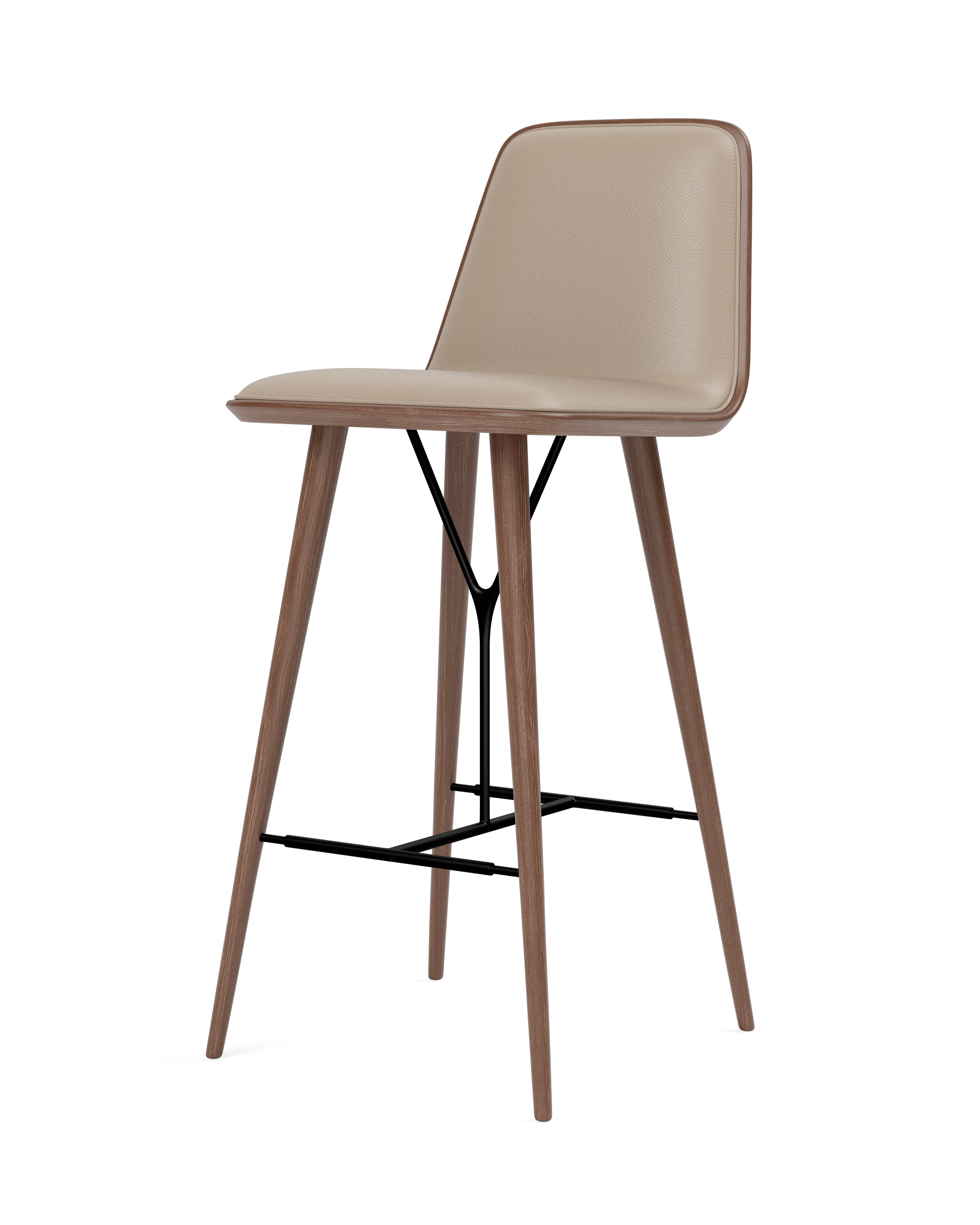 Taburete de barra Spine con base de madera