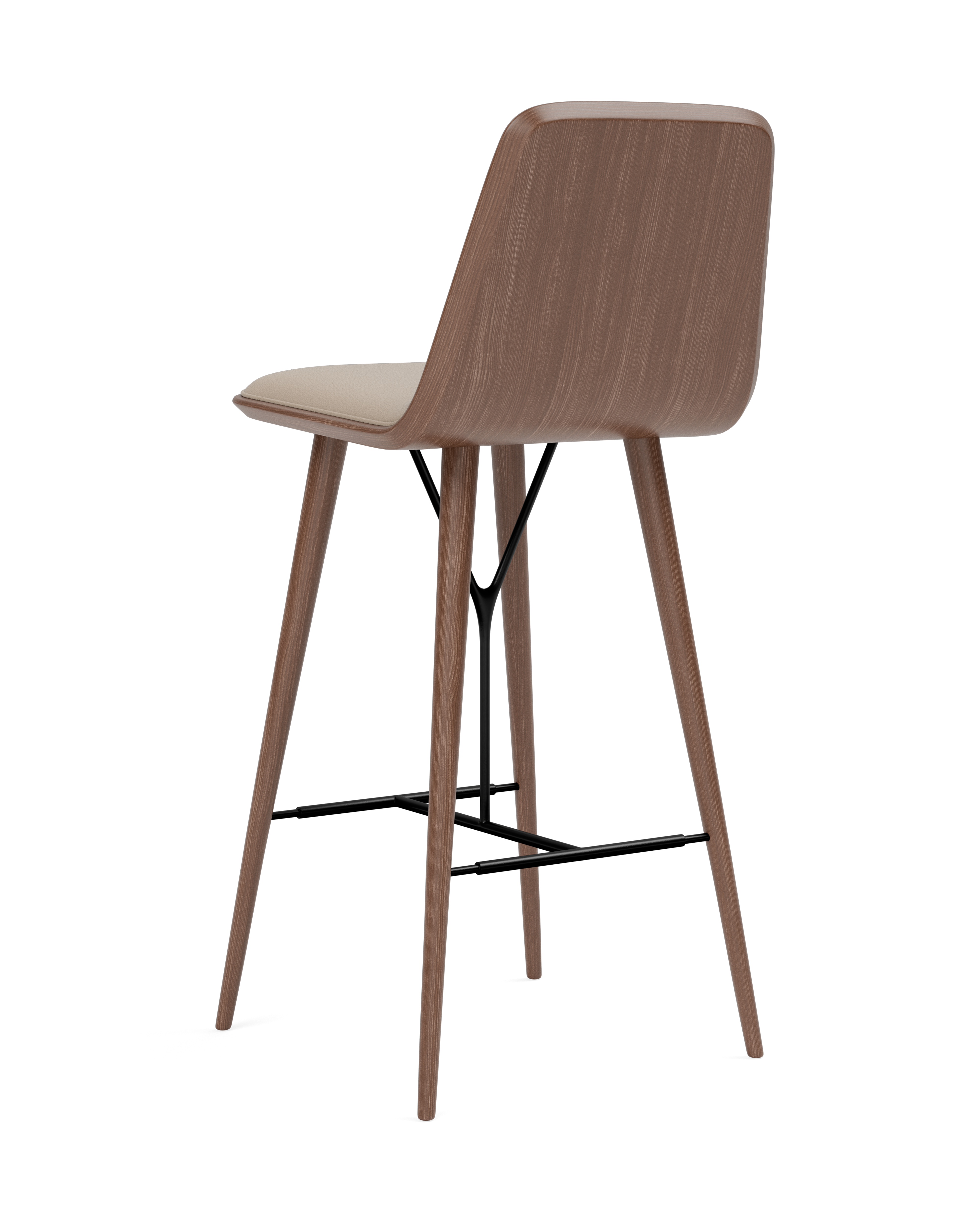 Taburete de barra Spine con base de madera