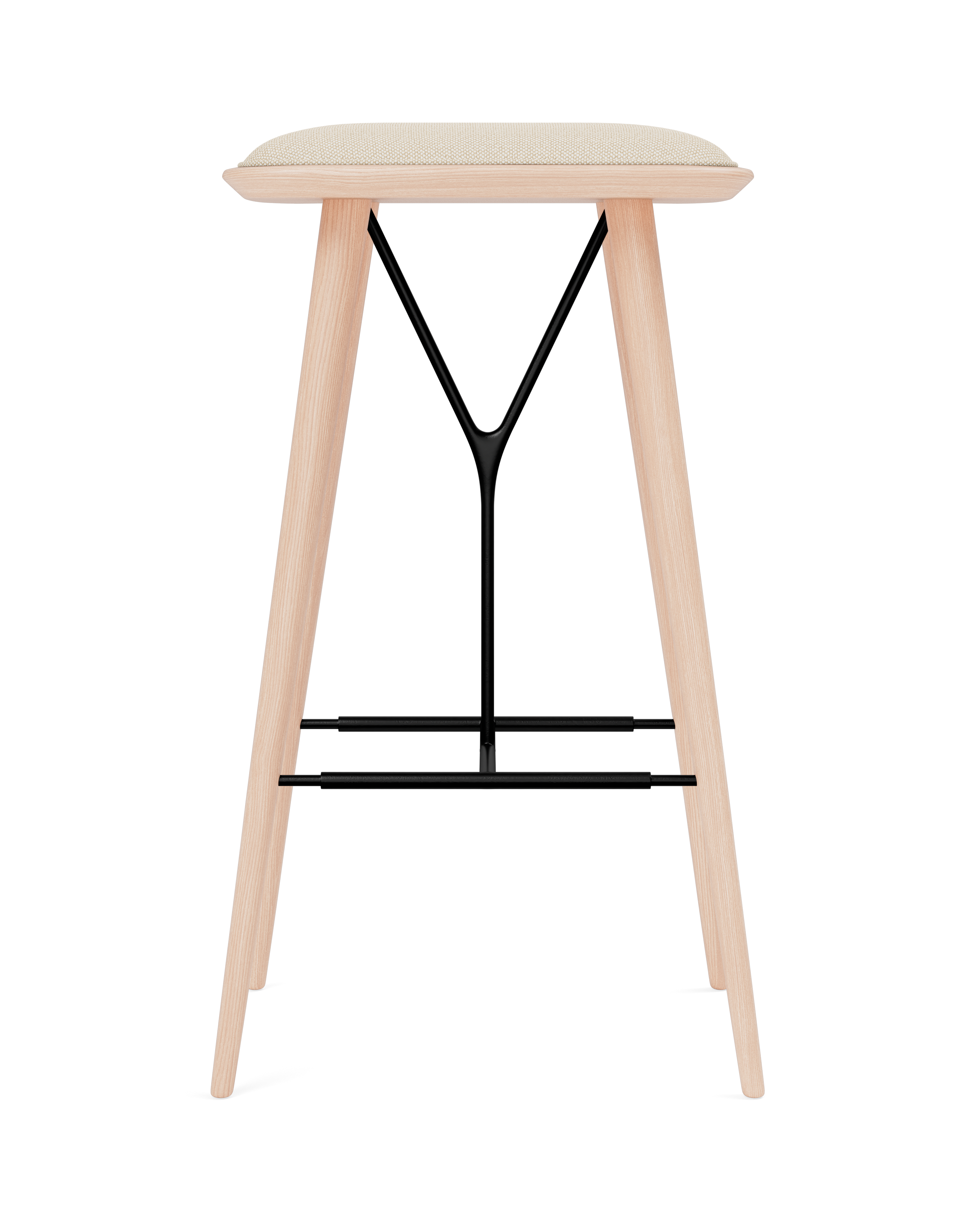Spine stool with wooden base