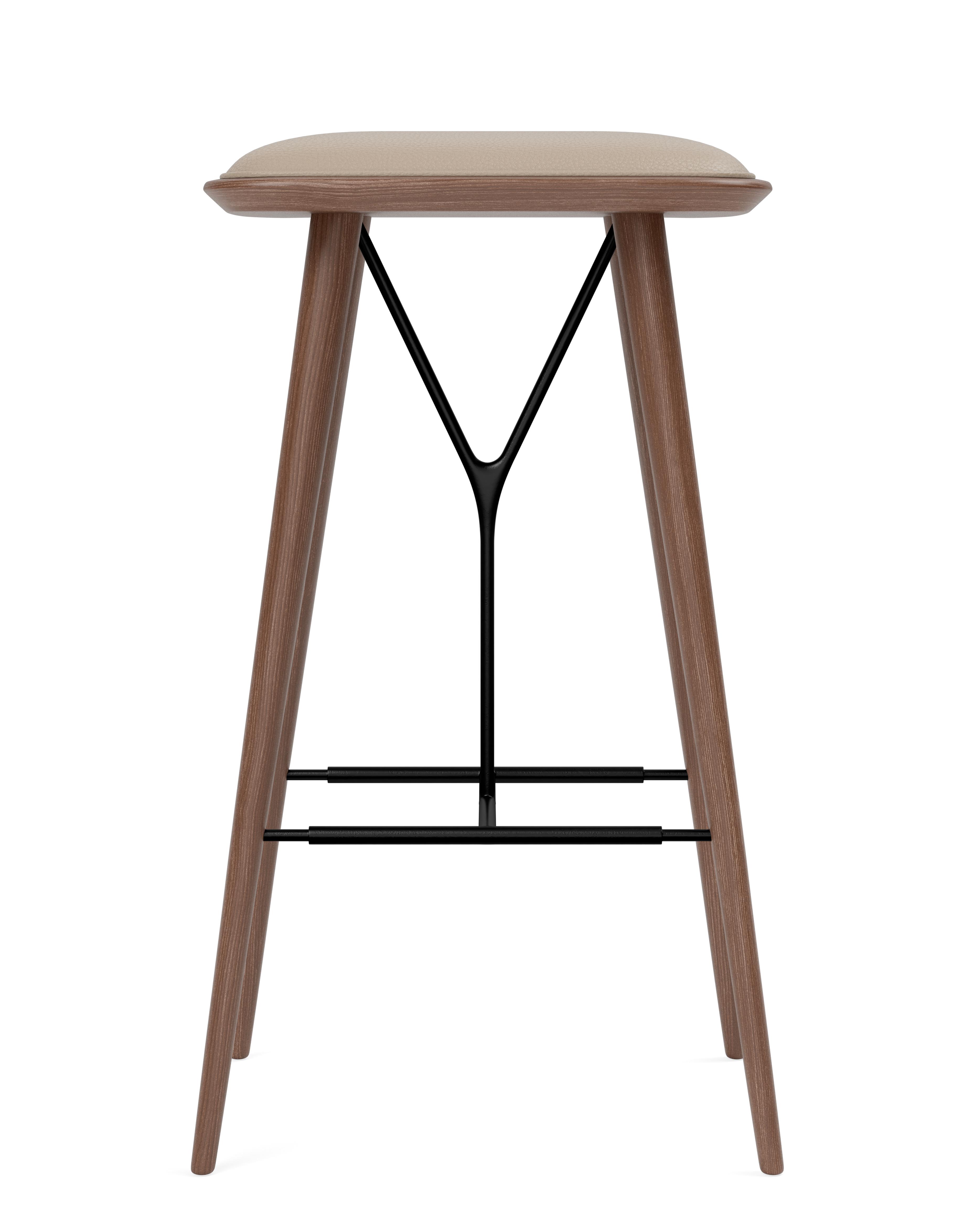 Spine stool with wooden base