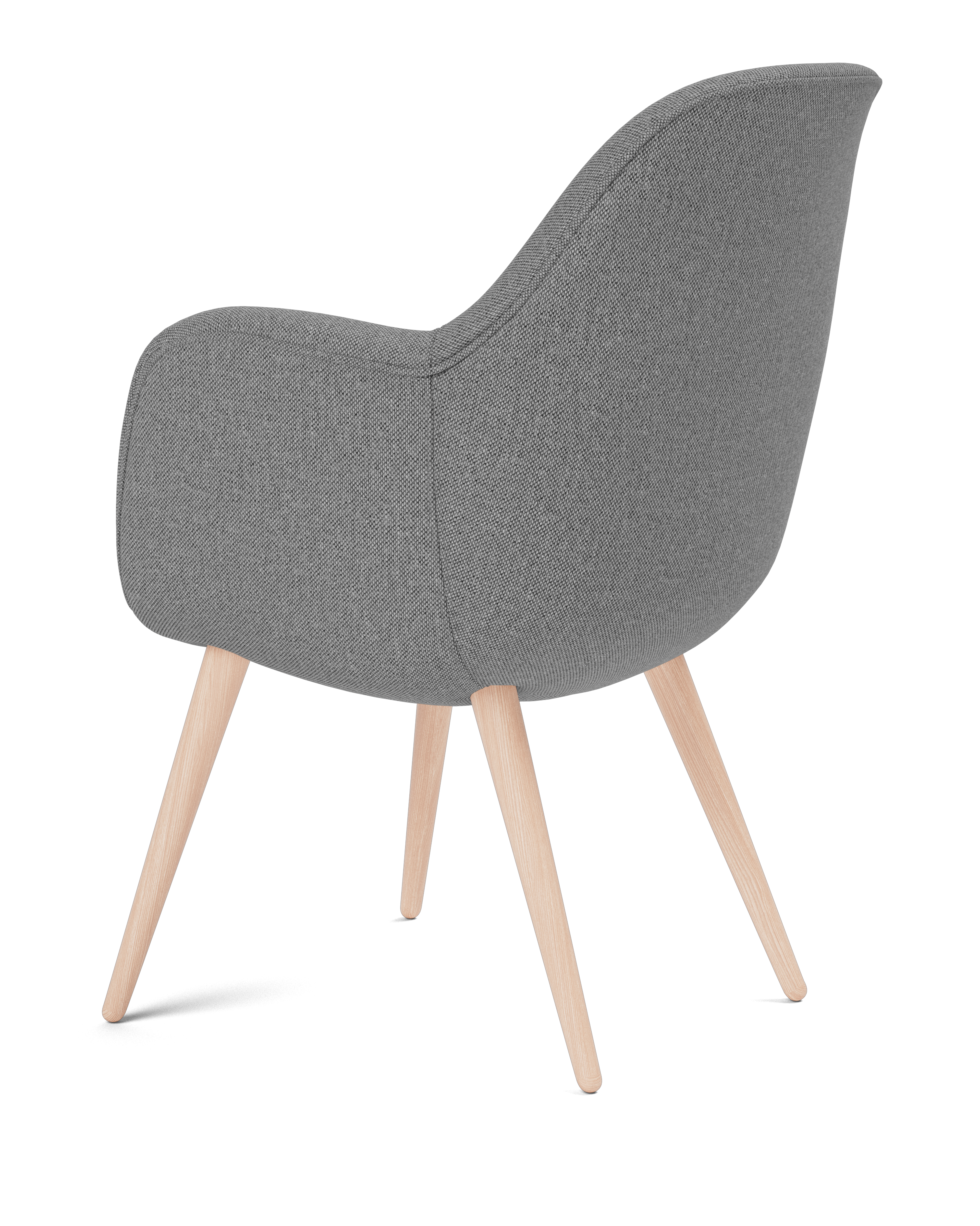 Swoon armchair with wooden base and arms