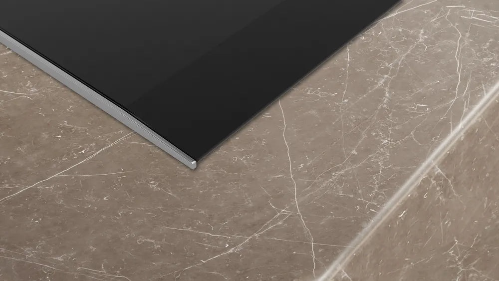 Gas hob 90 cm Black glass