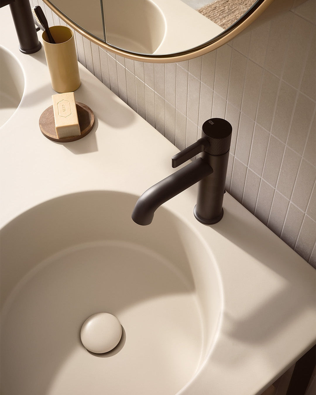 Bathroom vanity unit with Catino Double structure