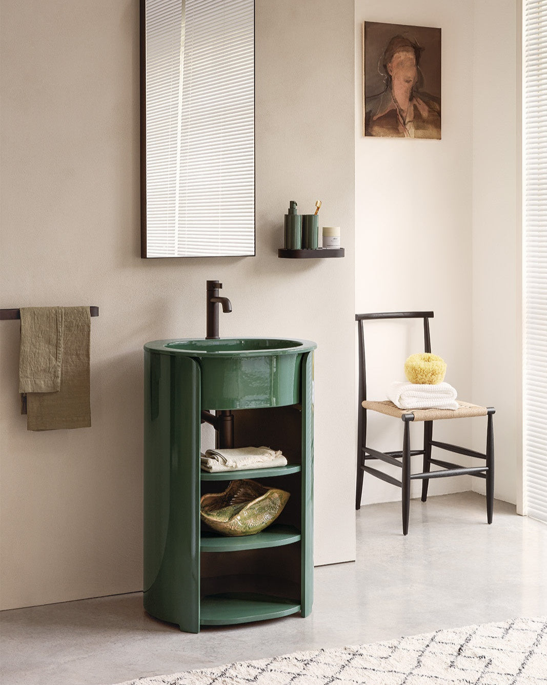 Tiberio washbasin cabinet with frame