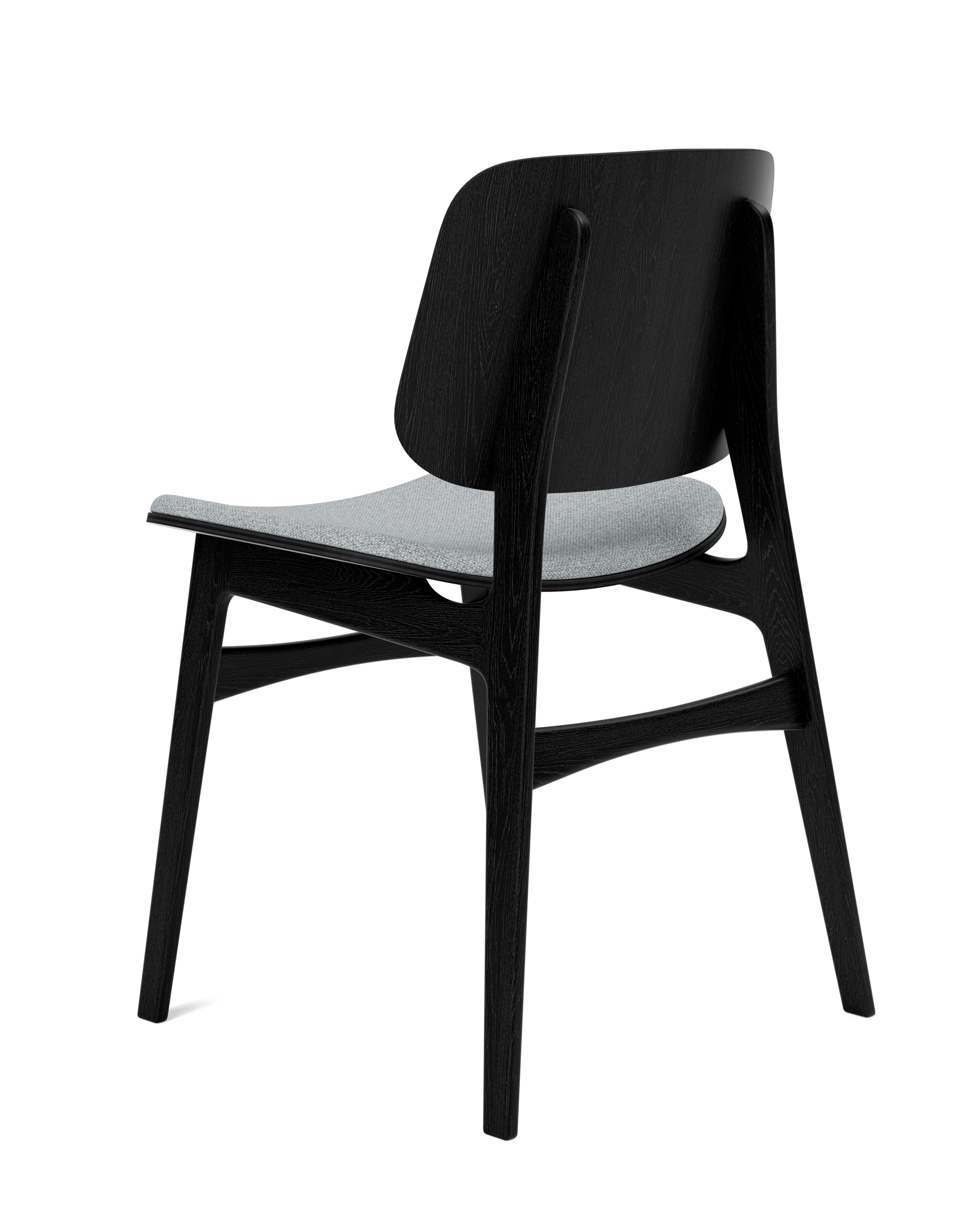 Silla de comedor Søborg con base de madera y asiento tapizado