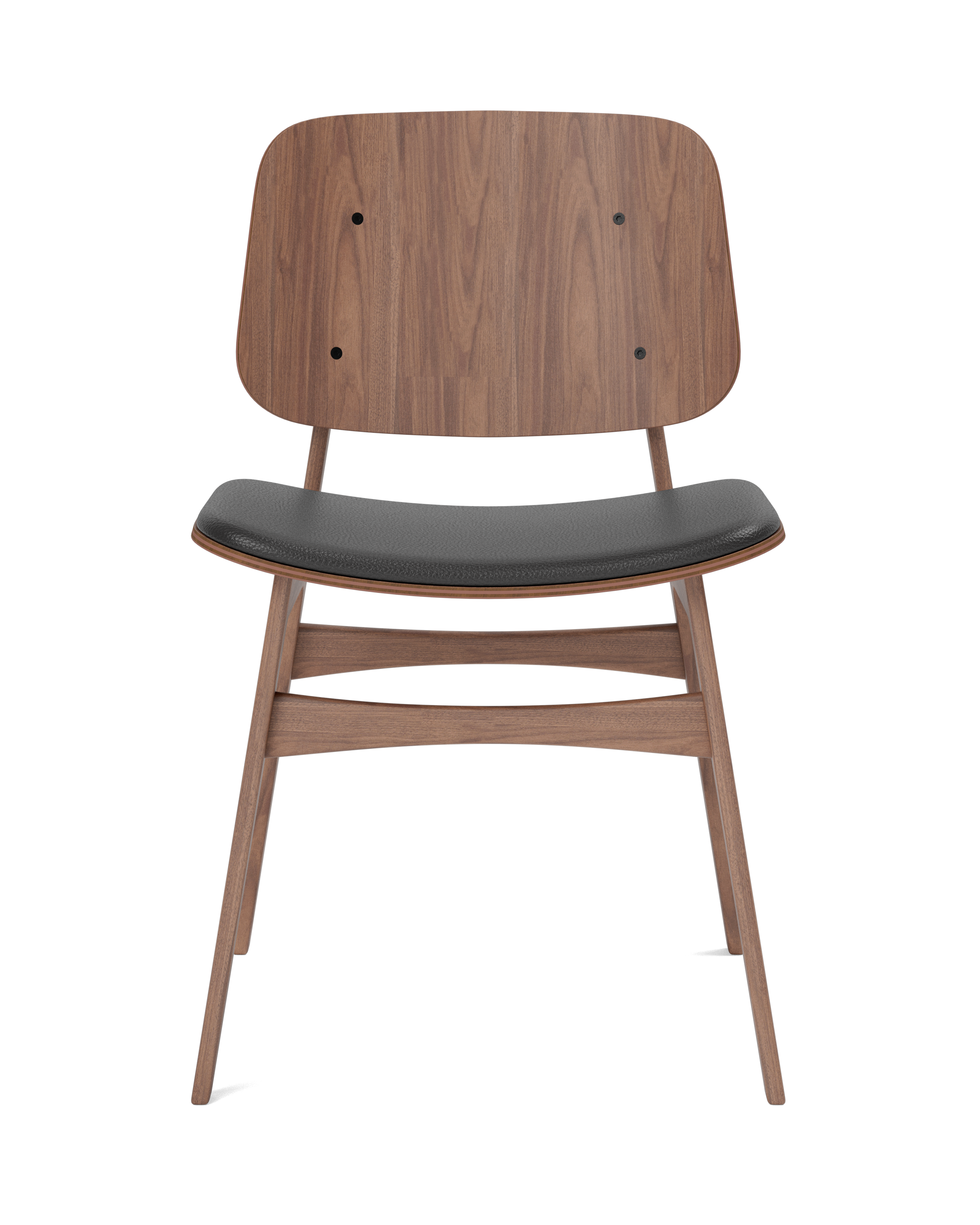 Silla de comedor Søborg con base de madera y asiento tapizado